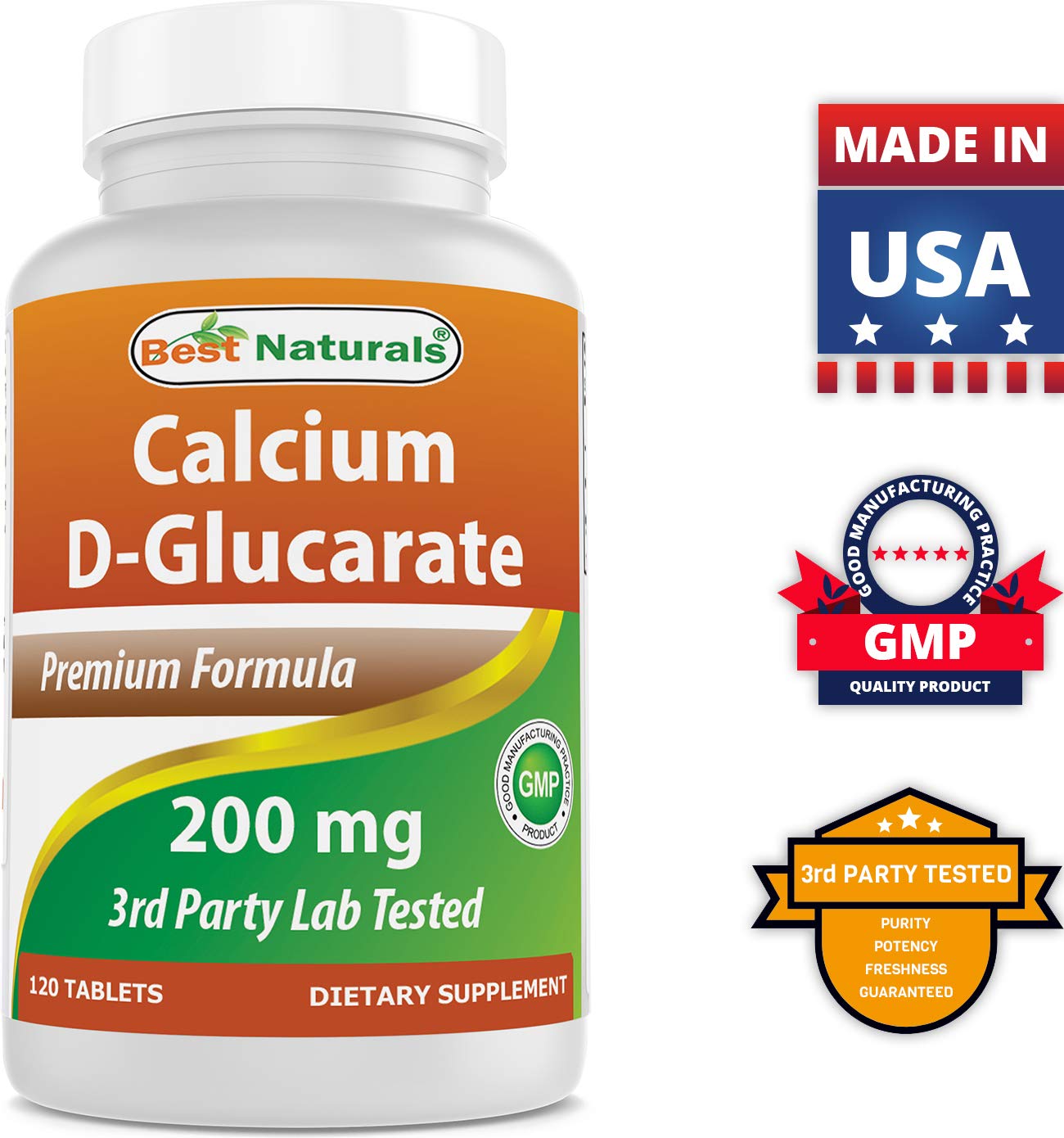 Foto 8 pulgar | Suplemento D-Glucarato de Calcio Best Naturals 200 mg 120 Comprimidos - Venta Internacional