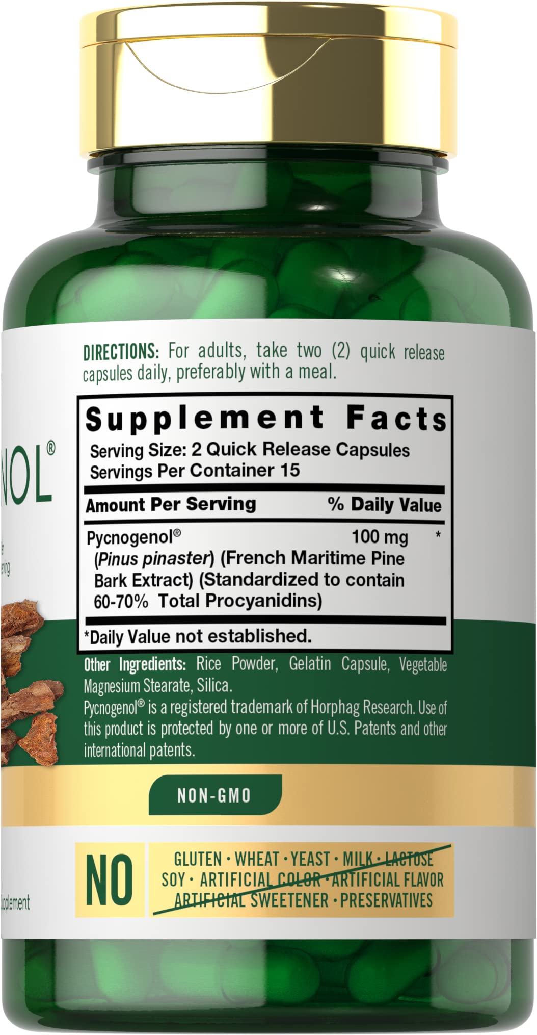 Foto 3 pulgar | Suplemento Carlyle Pycnogenol 100 Mg | 30 Cápsulas - Antioxidante Natural