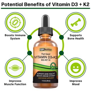 Foto 3 | Suplemento Líquido Vegano de Vitamina D3 + K2 de Sbr Nutrition - Venta Internacional