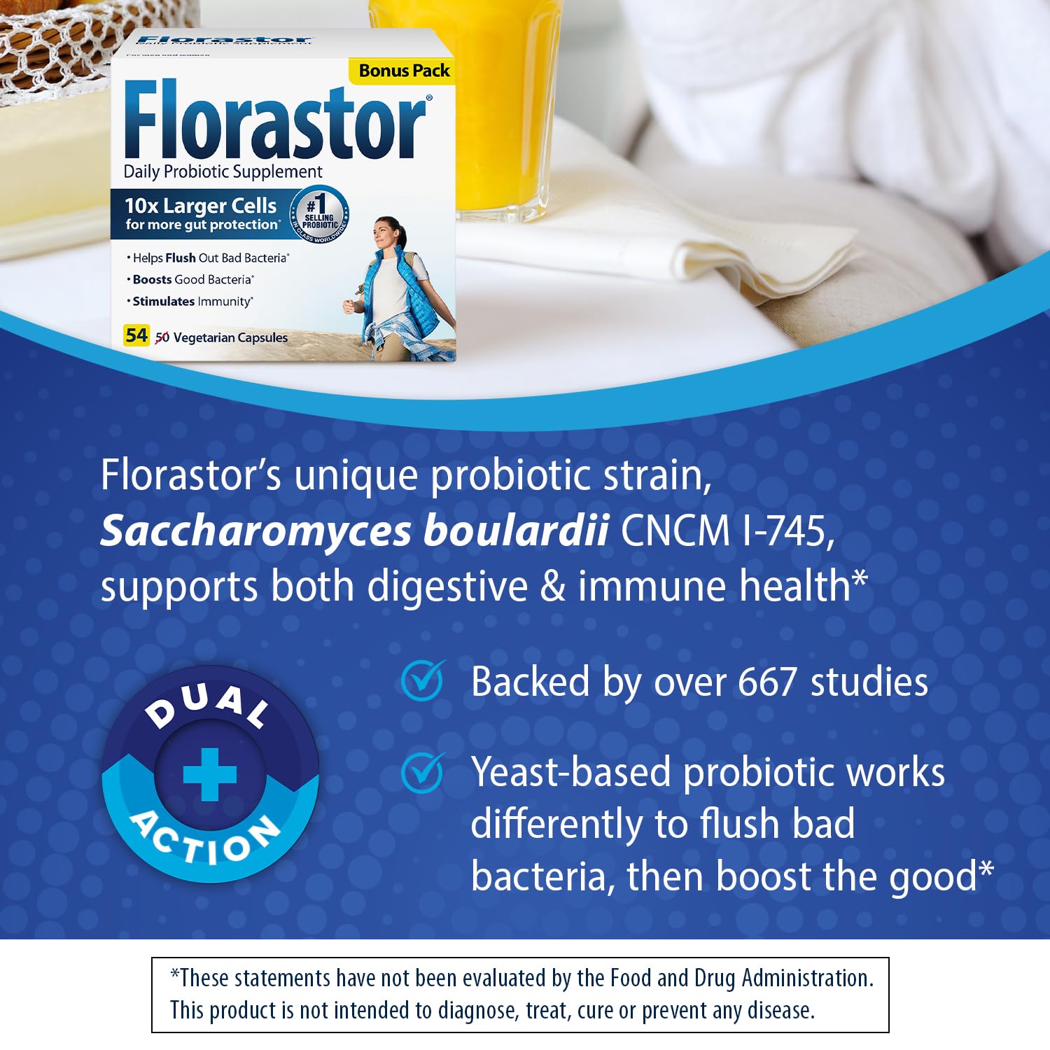 Foto 3 pulgar | Suplemento Florastor Probiotics 54 Cápsulas para la Salud Digestiva - Venta Internacional