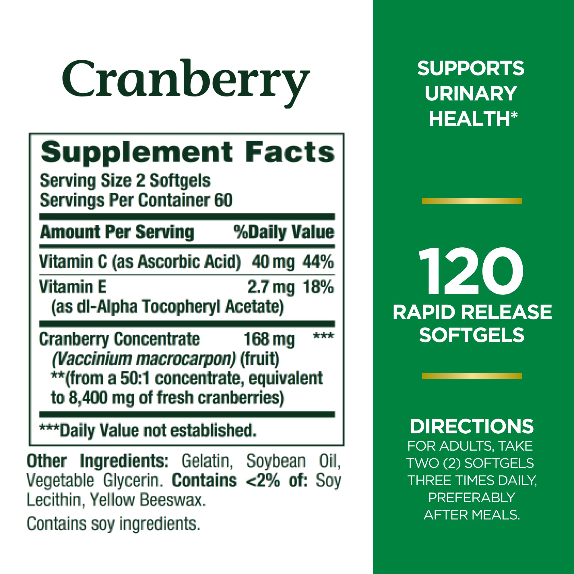 Foto 3 pulgar | Complemento Nature's Bounty Cranberry Fruit 4200 Mg Más Vitamina C - Venta Internacional