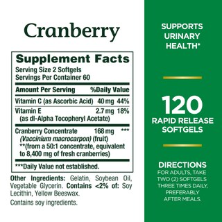 Foto 2 | Complemento Nature's Bounty Cranberry Fruit 4200 Mg Más Vitamina C - Venta Internacional