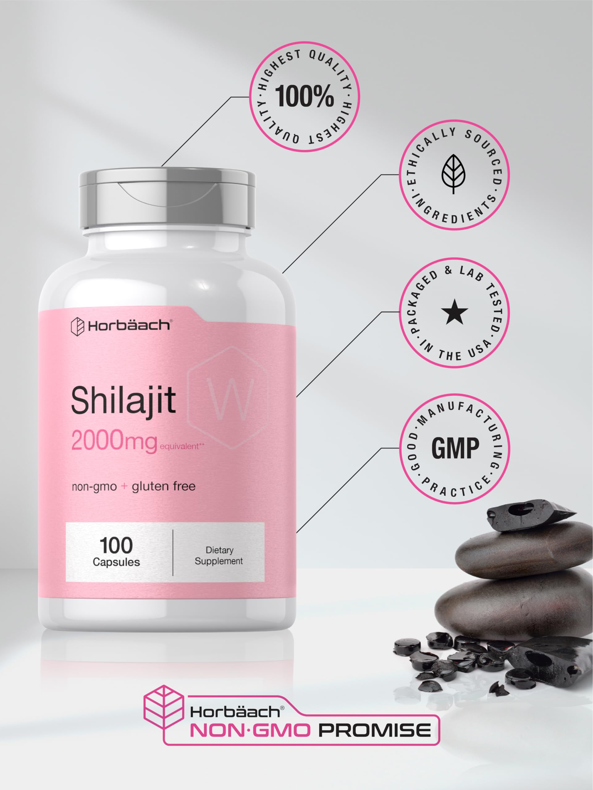 Foto 7 pulgar | Suplemento Horbäach Shilajit 2000 mg 100 Unidades - Venta Internacional