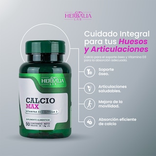 Foto 4 | Calcio Max 600 Triple Fuerza Herbalia Lab con Vitamina D3 Y Omega 3