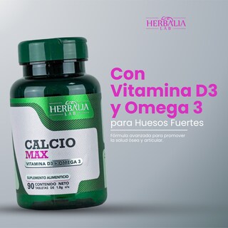 Foto 6 | Calcio Max 600 Triple Fuerza Herbalia Lab con Vitamina D3 Y Omega 3