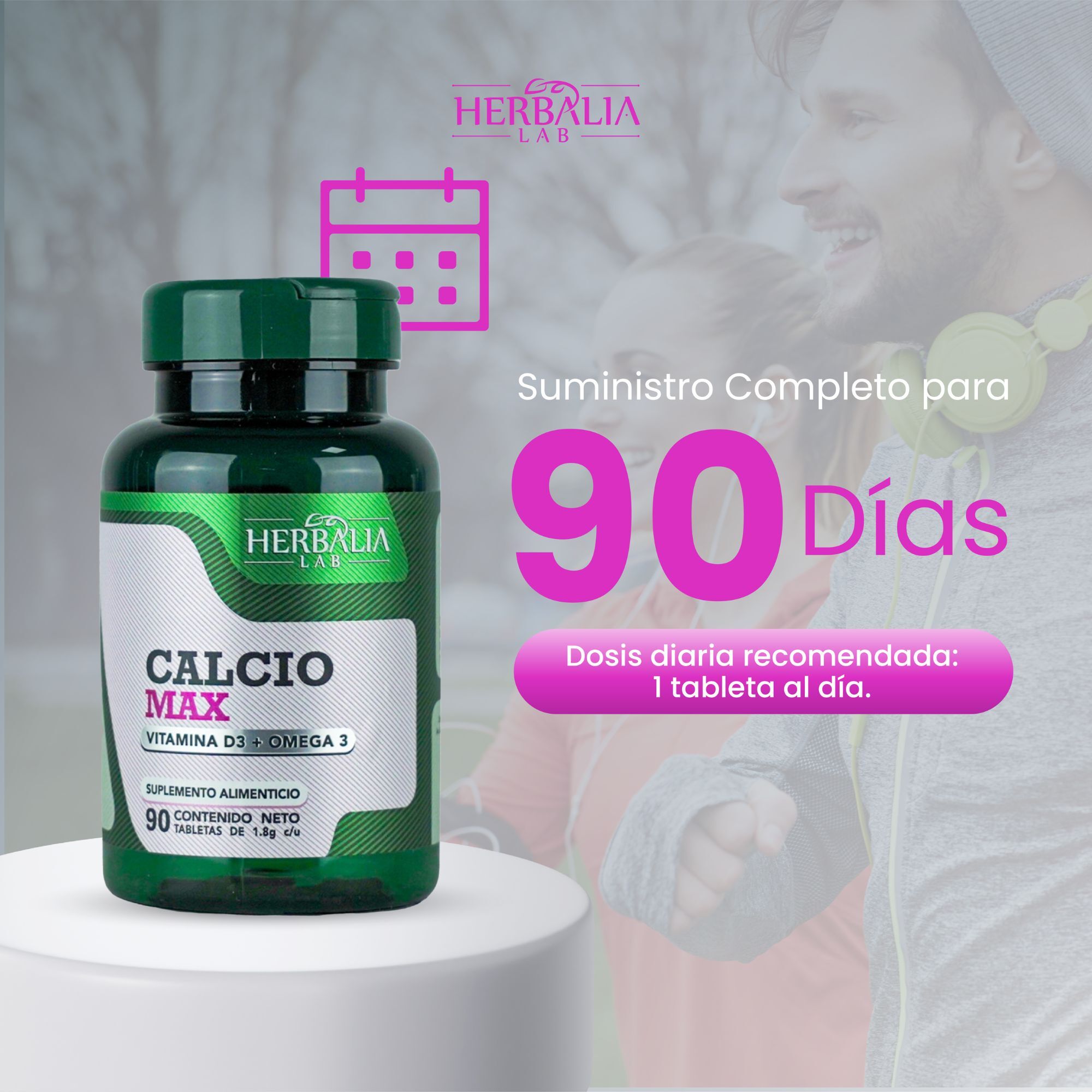 Foto 8 pulgar | Calcio Max 600 Triple Fuerza Herbalia Lab con Vitamina D3 Y Omega 3