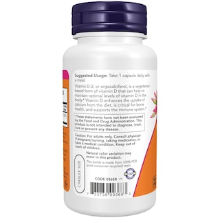 Foto 3 | Suplemento Now Vitamina D Seca de Alta Potencia 1000 Ui 120 Cápsulas - Venta Internacional
