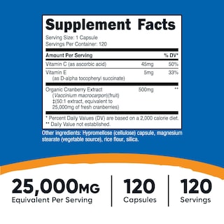 Foto 2 | Suplemento Nutricost de 25 000 mg de Extracto de Arándano con Vitaminas C Y E - Venta Internacional