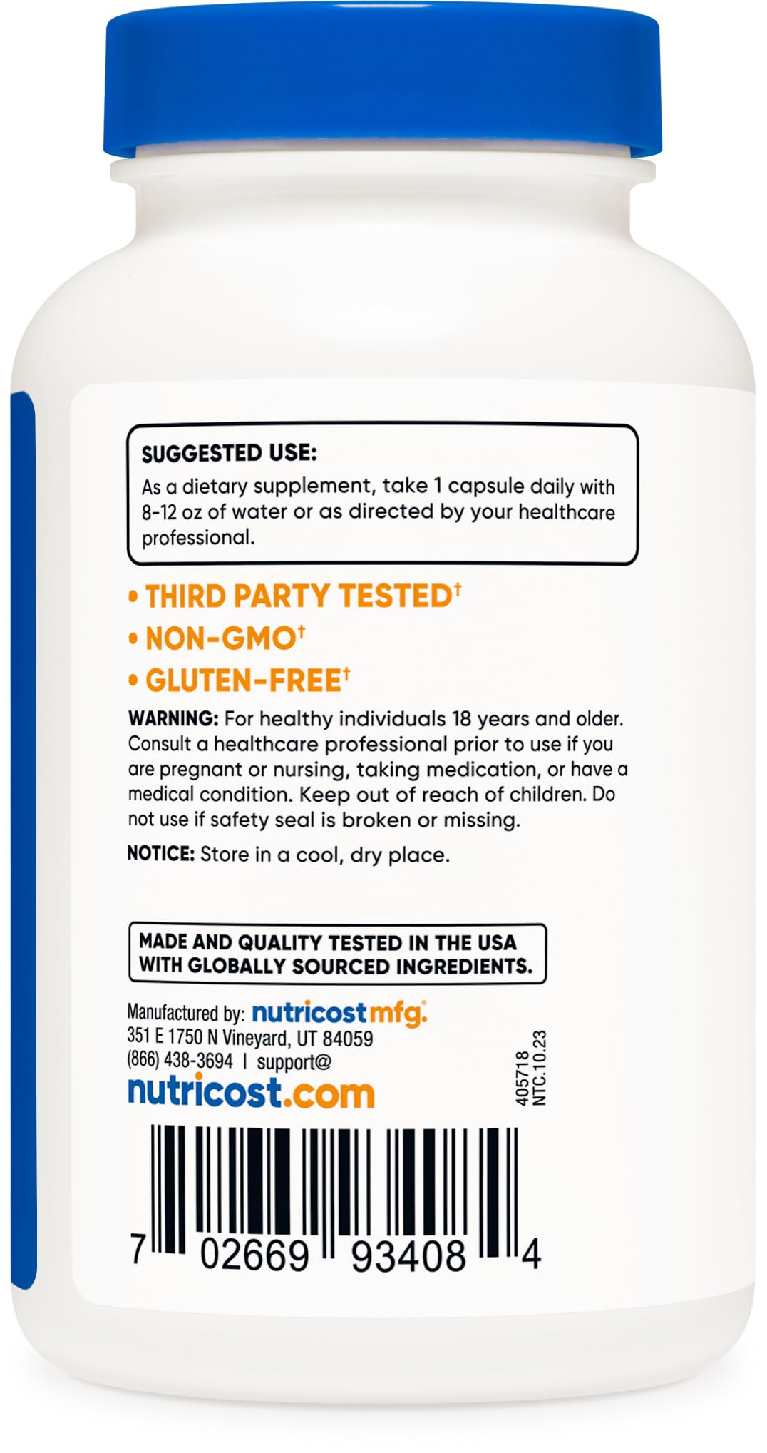 Foto 5 pulgar | Suplemento Nutricost de 25 000 mg de Extracto de Arándano con Vitaminas C Y E - Venta Internacional