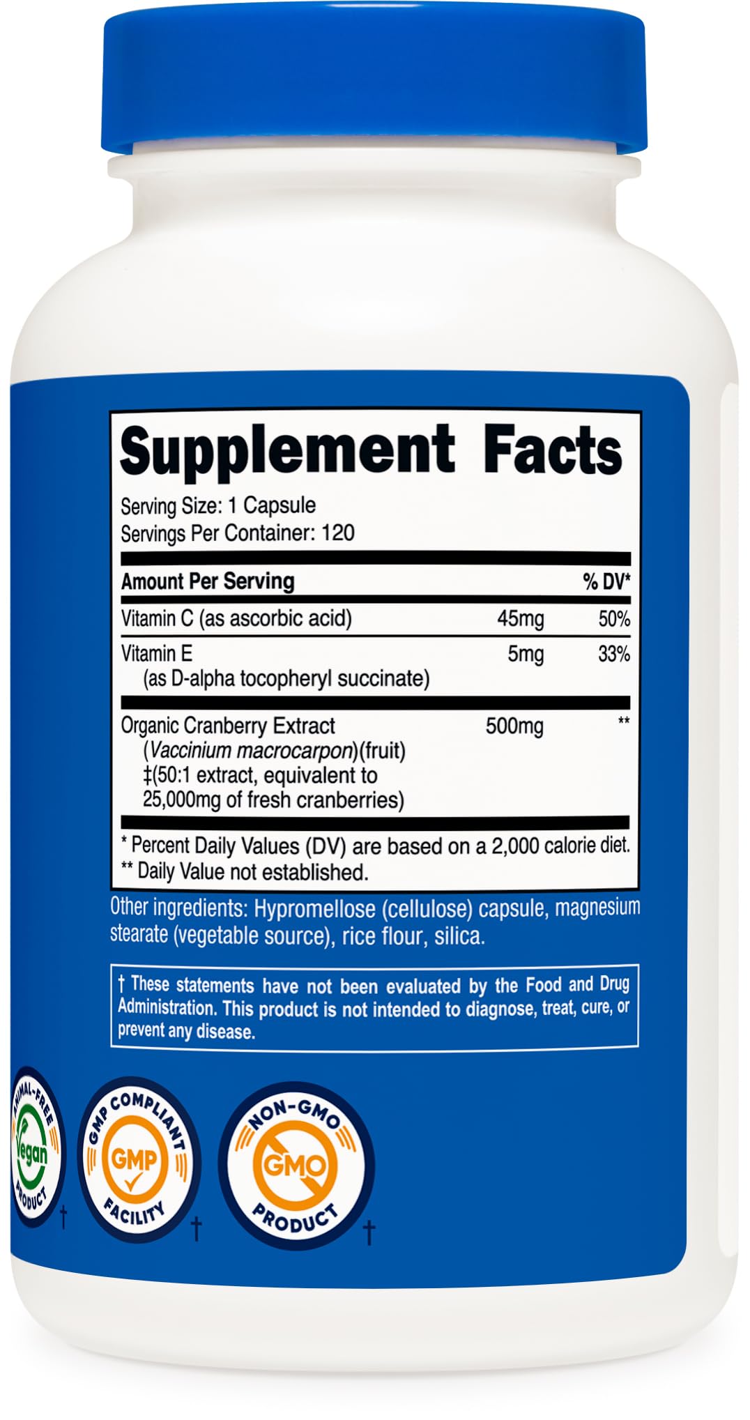 Foto 6 pulgar | Suplemento Nutricost de 25 000 mg de Extracto de Arándano con Vitaminas C Y E - Venta Internacional