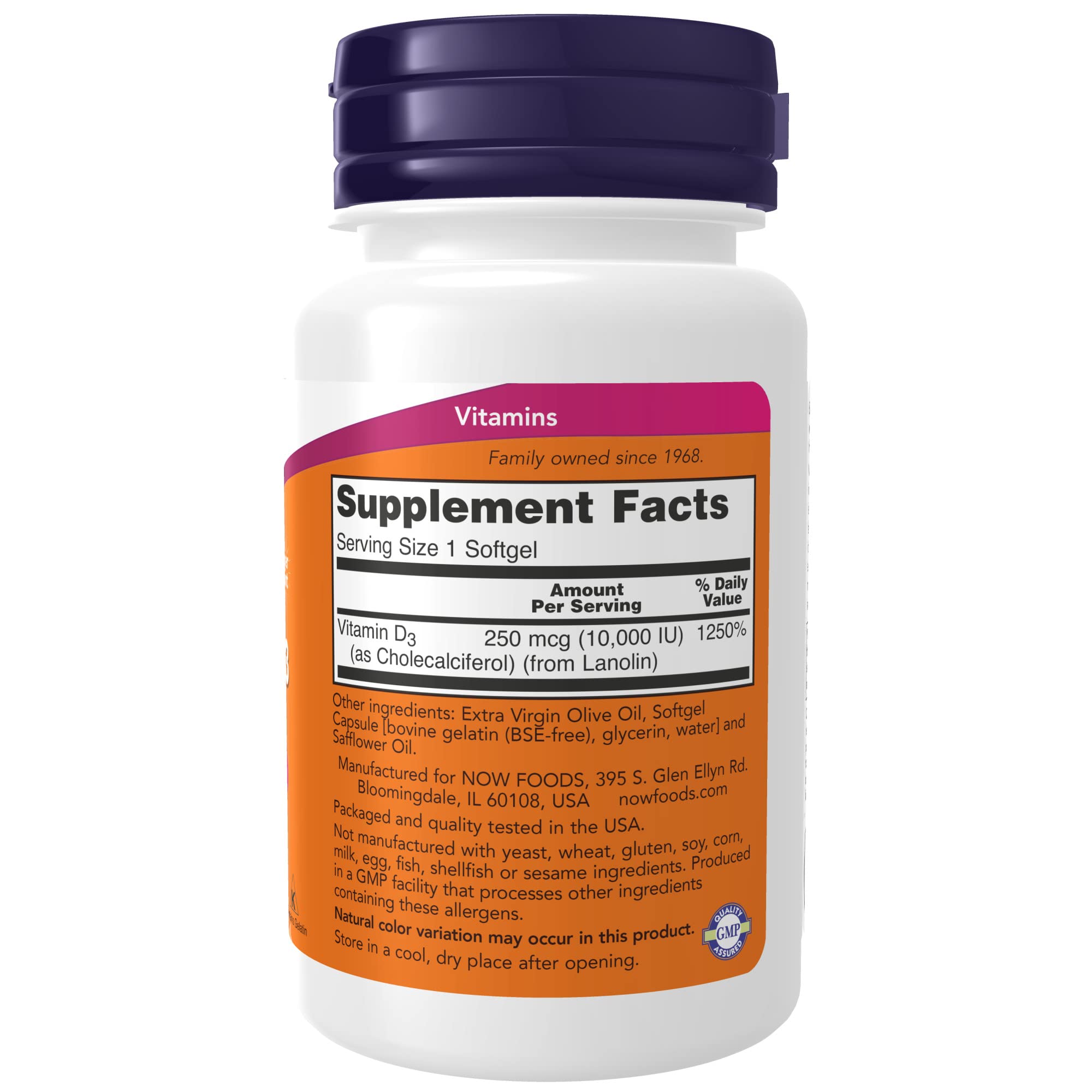 Foto 3 pulgar | Supplements Now Vitamina D-3 Cápsulas Blandas De 10.000 Ui, 240 Unidades - Venta Internacional