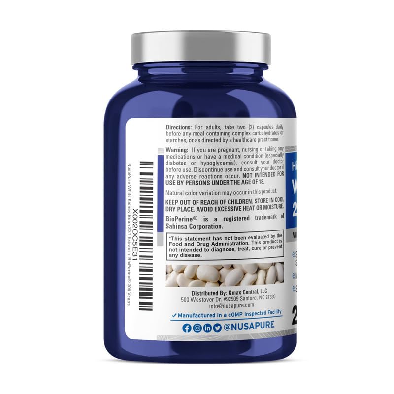Foto 4 pulgar | Suplemento Nusapure de Extracto De Frijoles Blancos 24 000 mg  - Venta Internacional