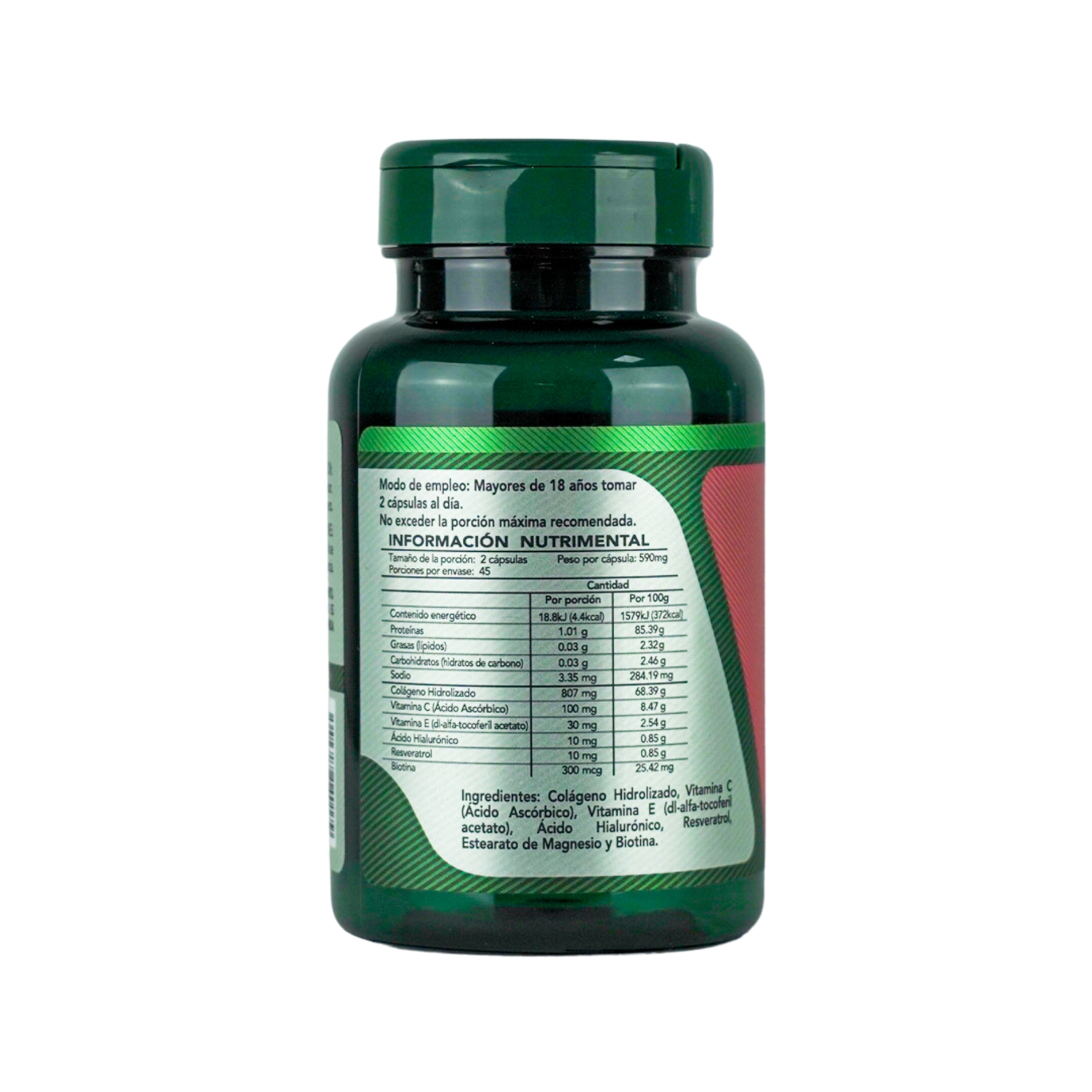 Foto 3 pulgar | Colágeno Hidrolizado Y Ácido Hialurónico Con Biotina Herbalia Lab Resveratrol Vitamina E Y Vitamina C