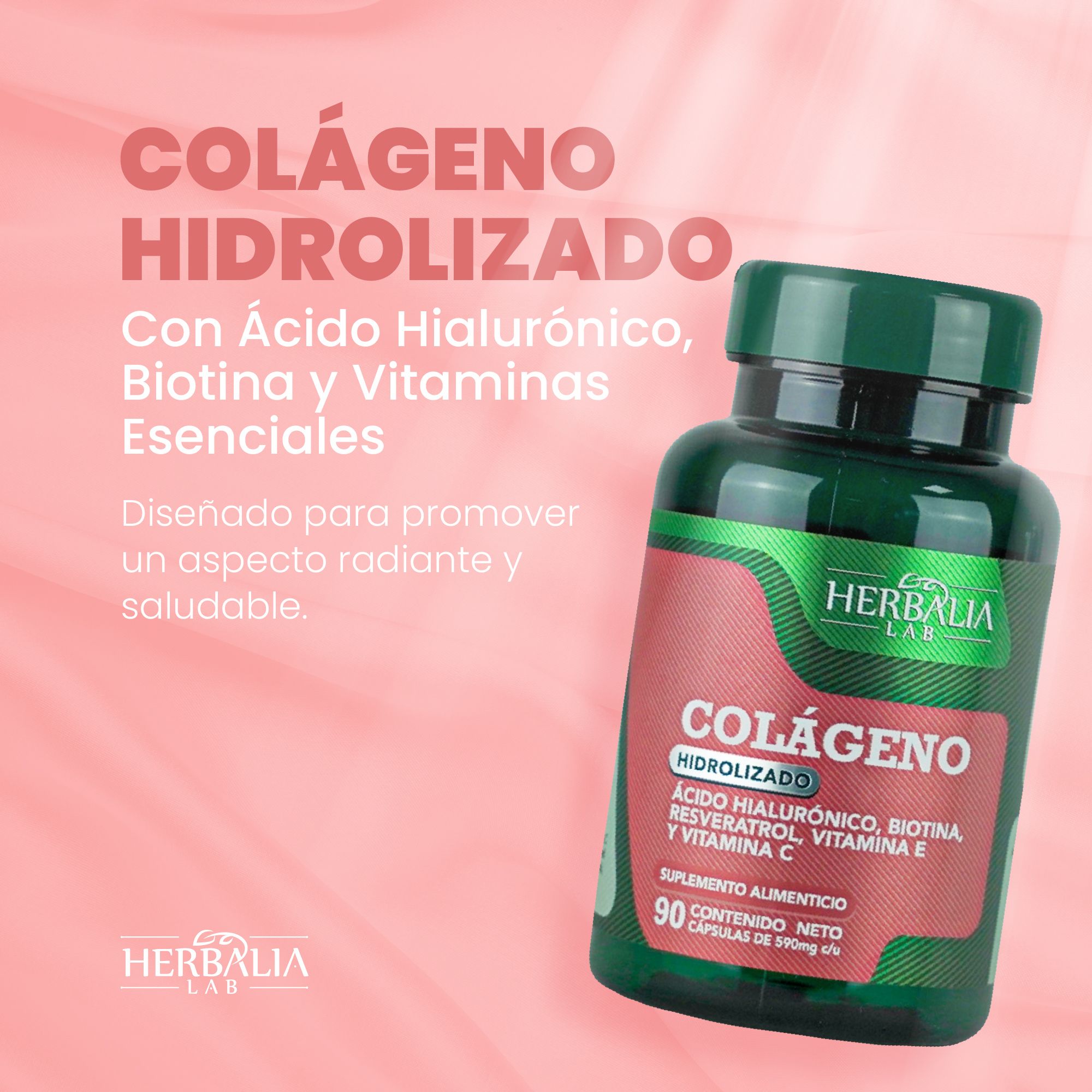 Foto 6 pulgar | Colágeno Hidrolizado Y Ácido Hialurónico Con Biotina Herbalia Lab Resveratrol Vitamina E Y Vitamina C