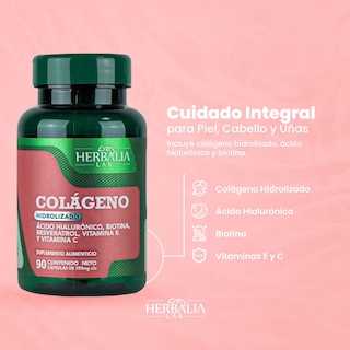 Foto 7 | Colágeno Hidrolizado Y Ácido Hialurónico Con Biotina Herbalia Lab Resveratrol Vitamina E Y Vitamina C