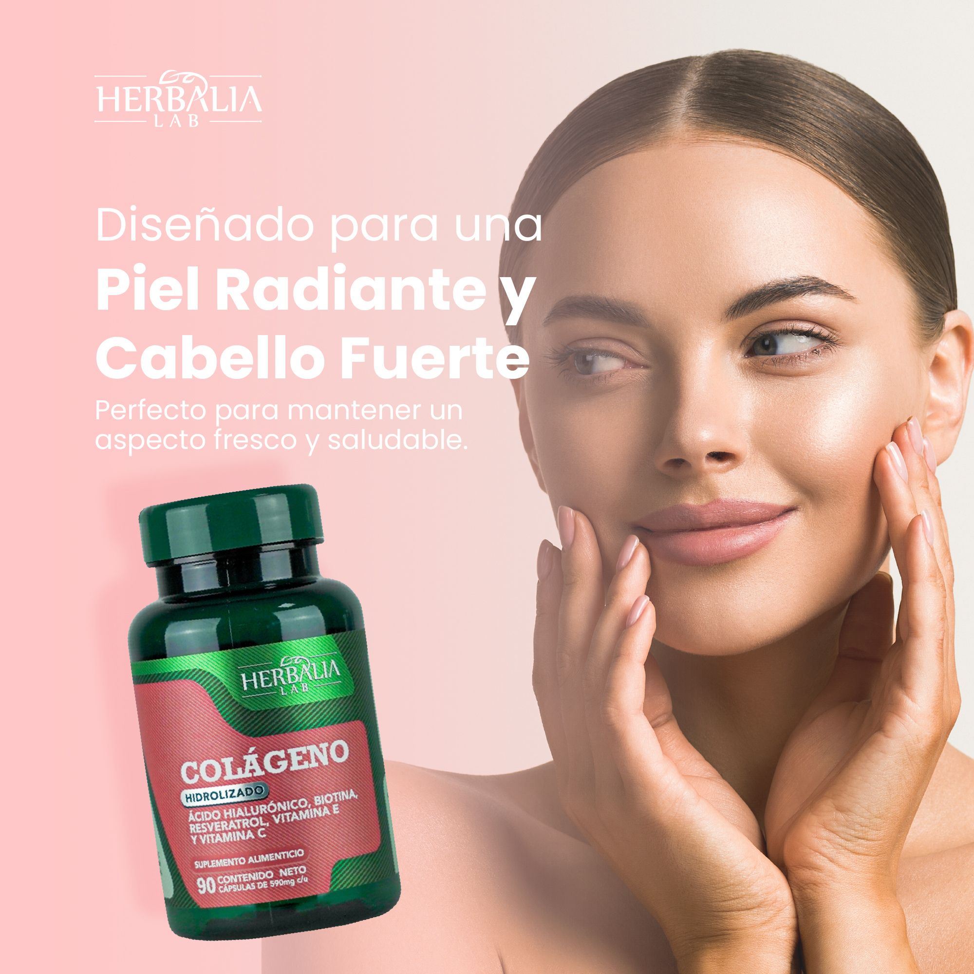 Foto 9 pulgar | Colágeno Hidrolizado Y Ácido Hialurónico Con Biotina Herbalia Lab Resveratrol Vitamina E Y Vitamina C