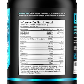 Foto 2 | Cápsulas con Colágeno Mens Hair B Life L-lisina Zinc y Vitaminas Biotina A D3 B5 y B6