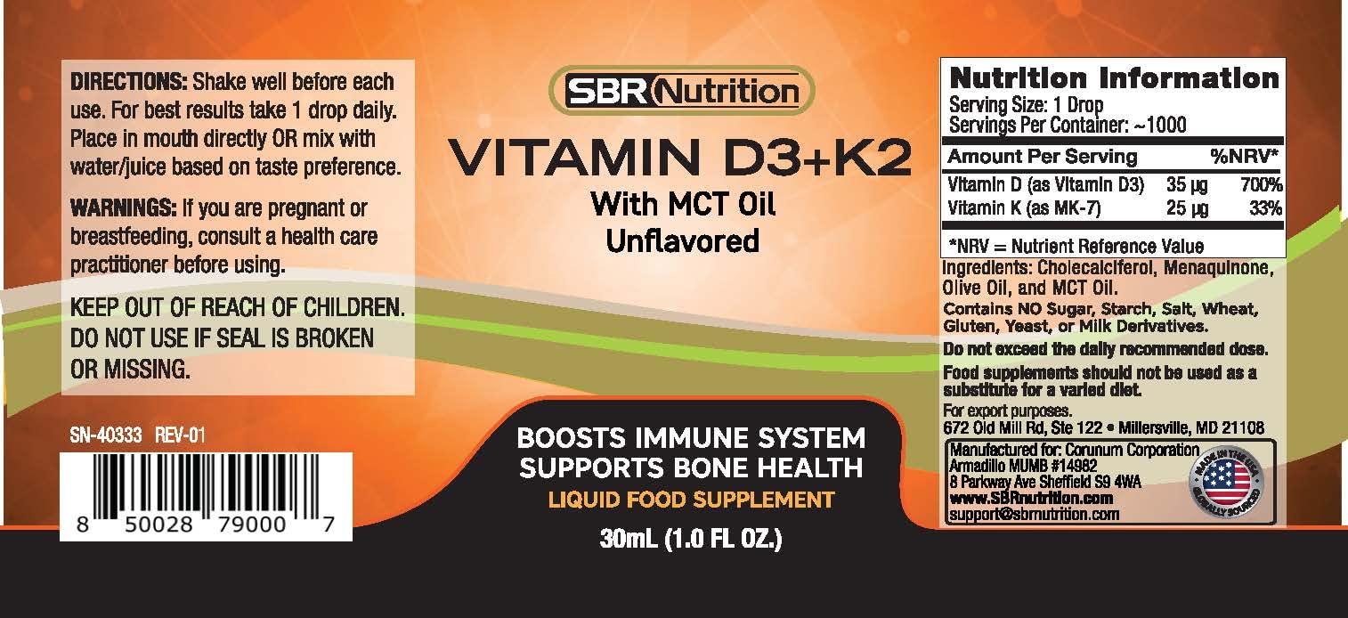 Foto 5 pulgar | Suplemento Sbr Nutrition Vitamina D3 + K2 - Venta Internacional