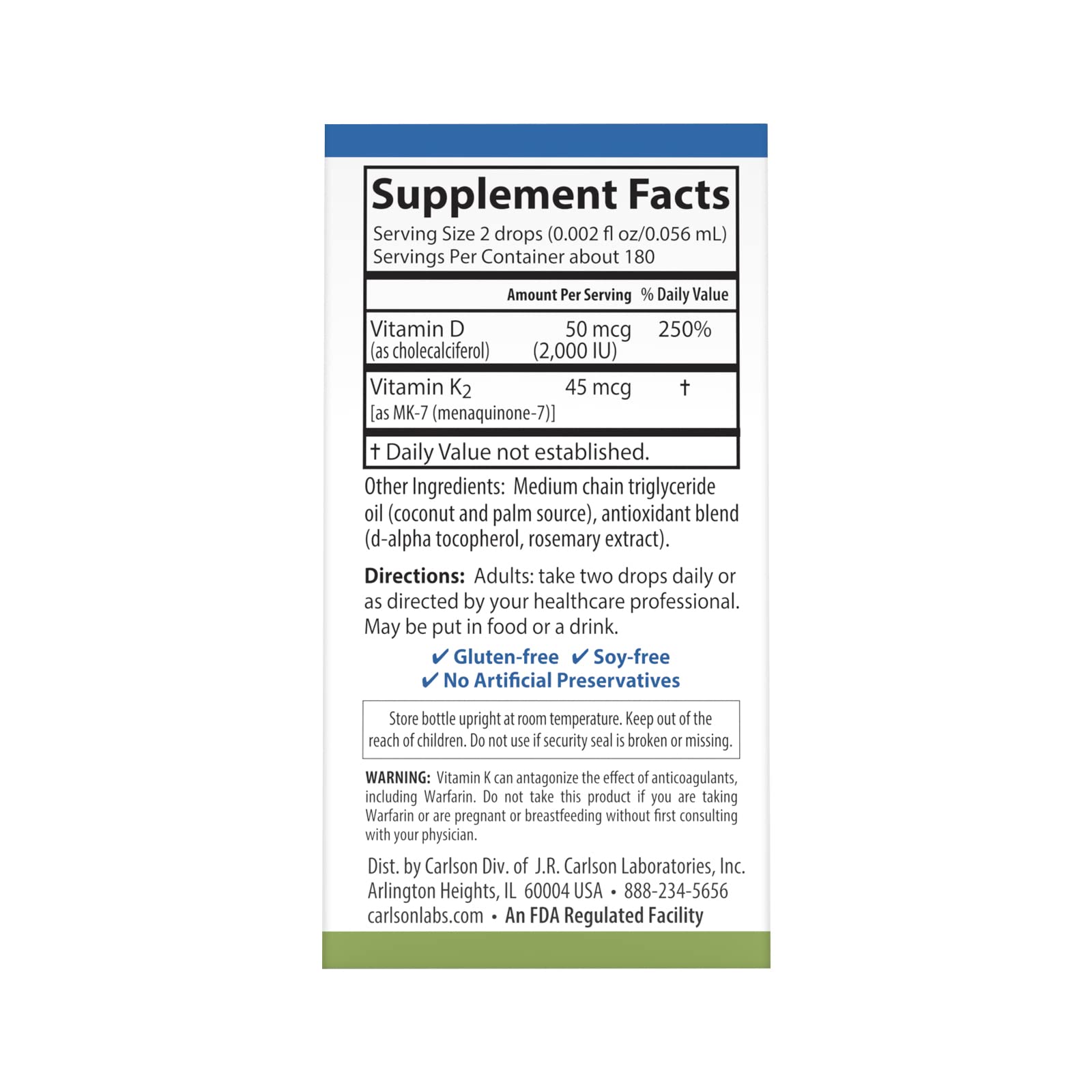 Foto 4 pulgar | Suplemento Carlson Super Daily D3 + K2 16 Ml - Venta Internacional
