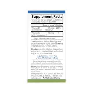 Foto 3 | Suplemento Carlson Super Daily D3 + K2 16 Ml - Venta Internacional