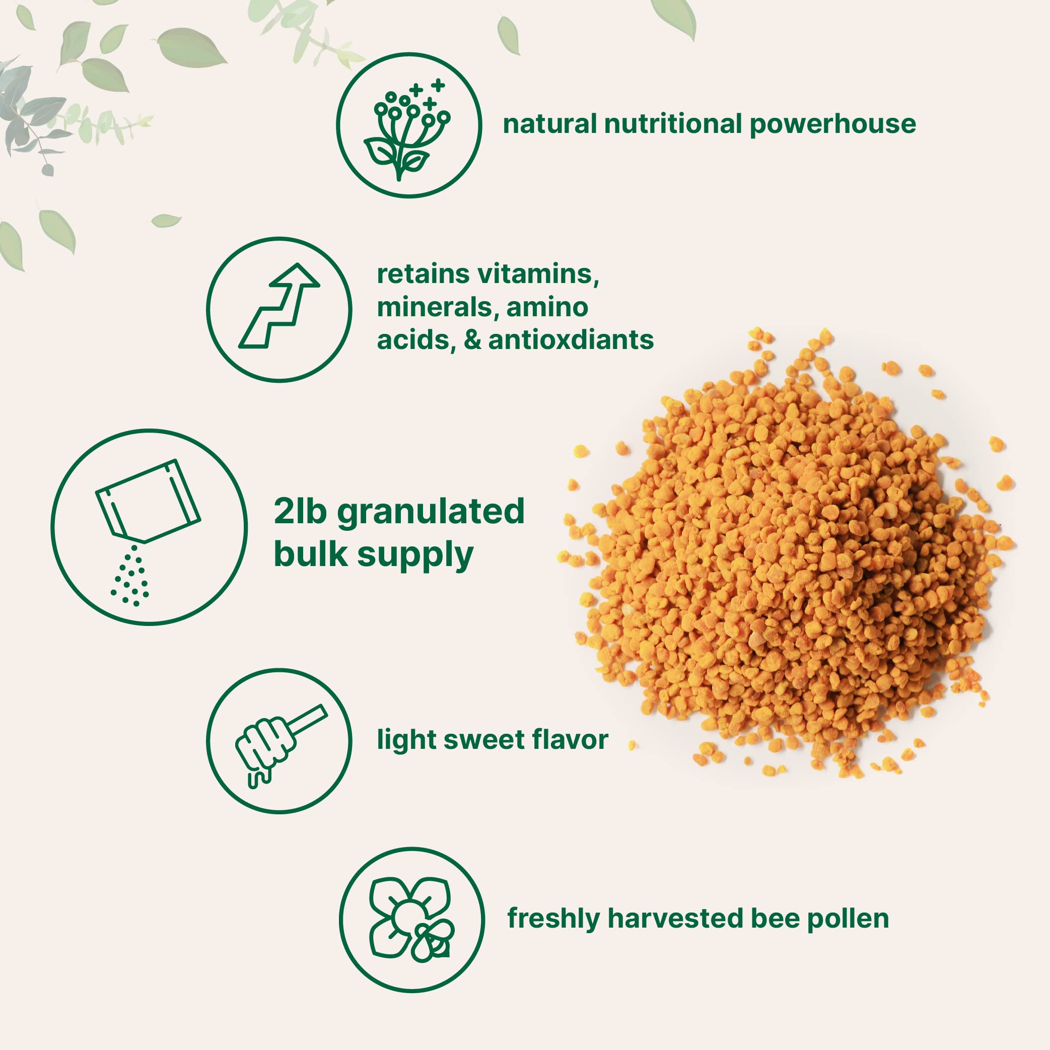 Foto 4 pulgar | Gránulos de Polen de Abeja Microingredientes 907 g Superalimento Crudo - Venta Internacional