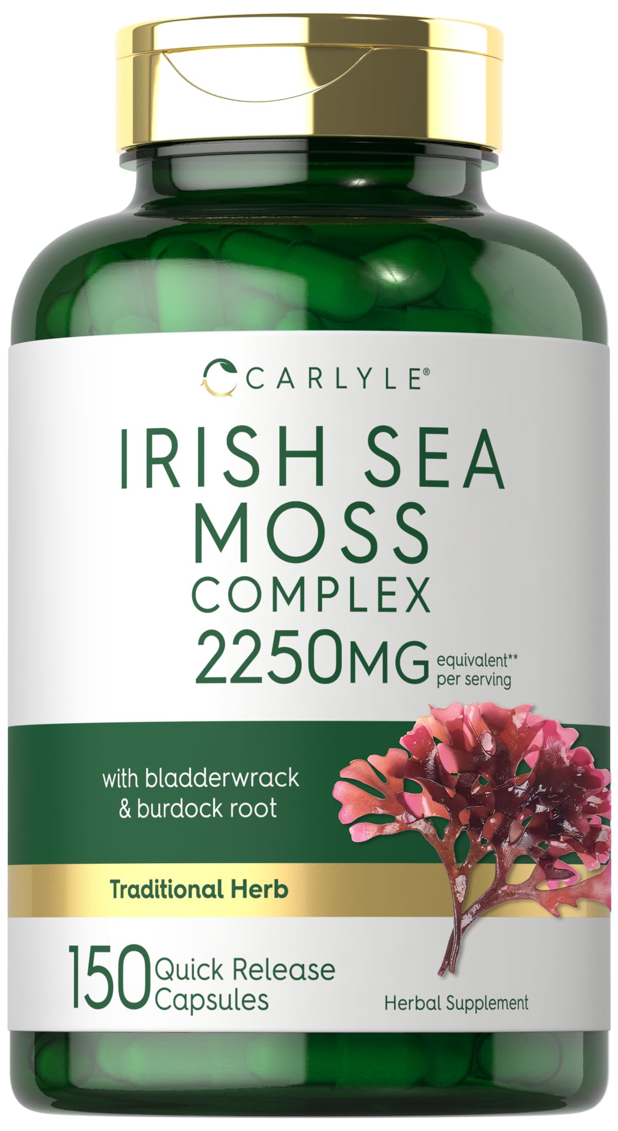 Suplemento Carlyle Irish Sea Moss 2250 mg 150 Cápsulas - Venta Internacional