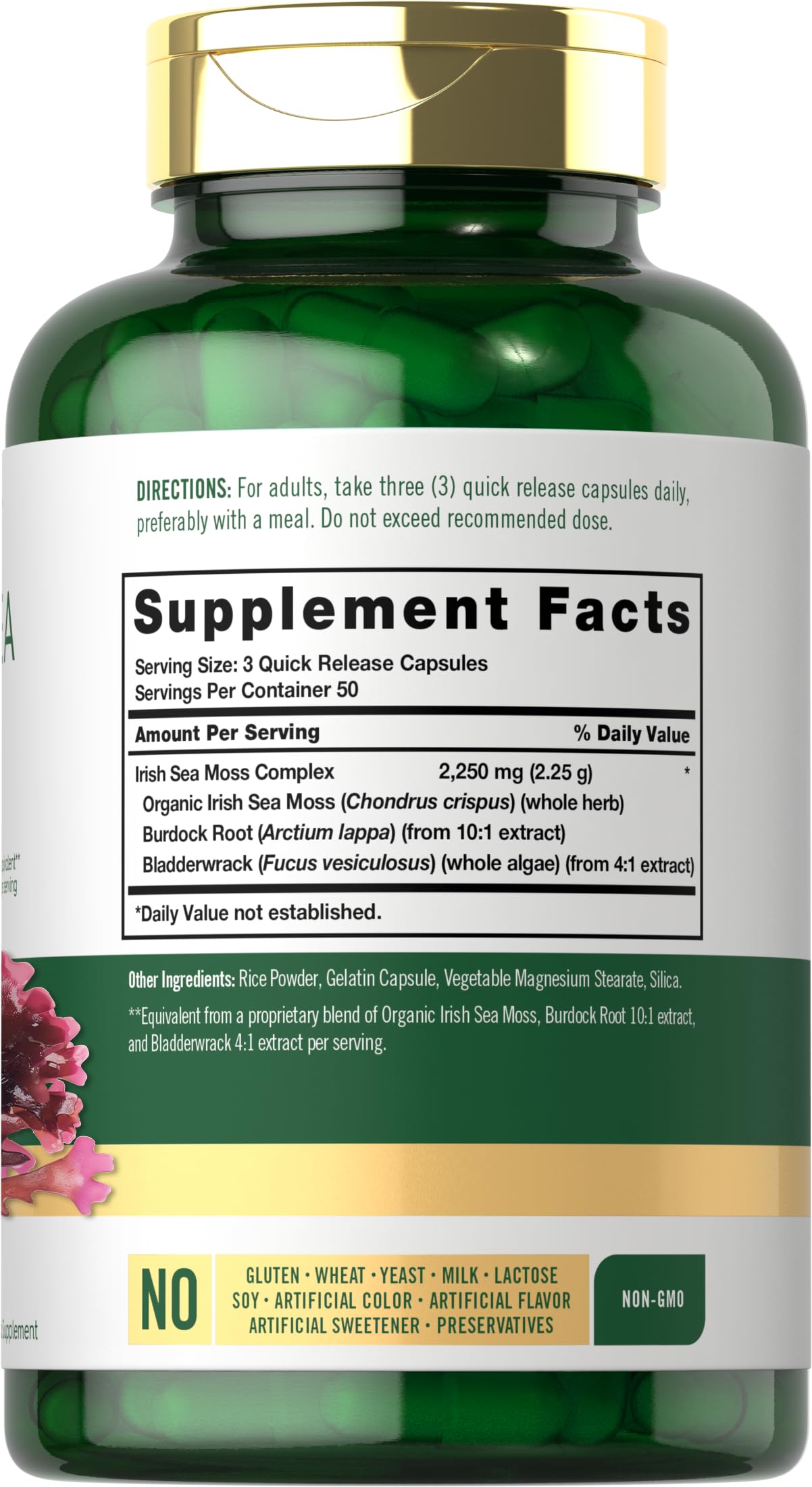 Foto 2 | Suplemento Carlyle Irish Sea Moss 2250 mg 150 Cápsulas - Venta Internacional
