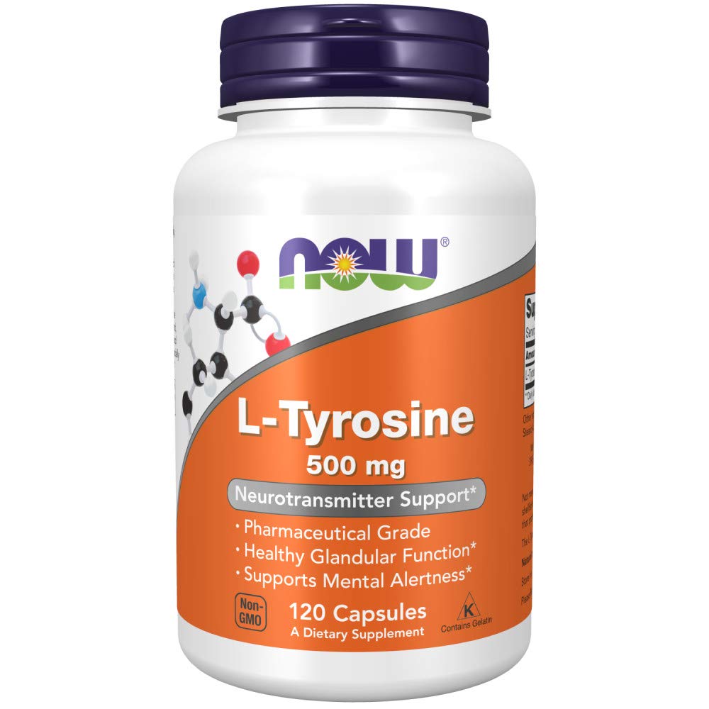 Suplemento Now 500 mg de L-Tirosina 120 Cápsulas - Venta Internacional