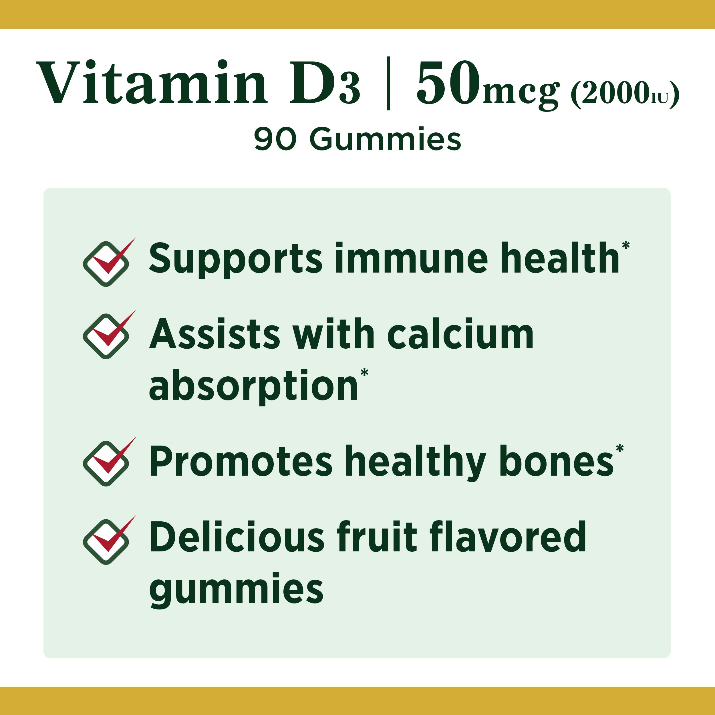 Foto 4 pulgar | Suplemento Vitamínico Nature's Bounty Vitamin D3 Gummies 2000 Ui - Venta Internacional