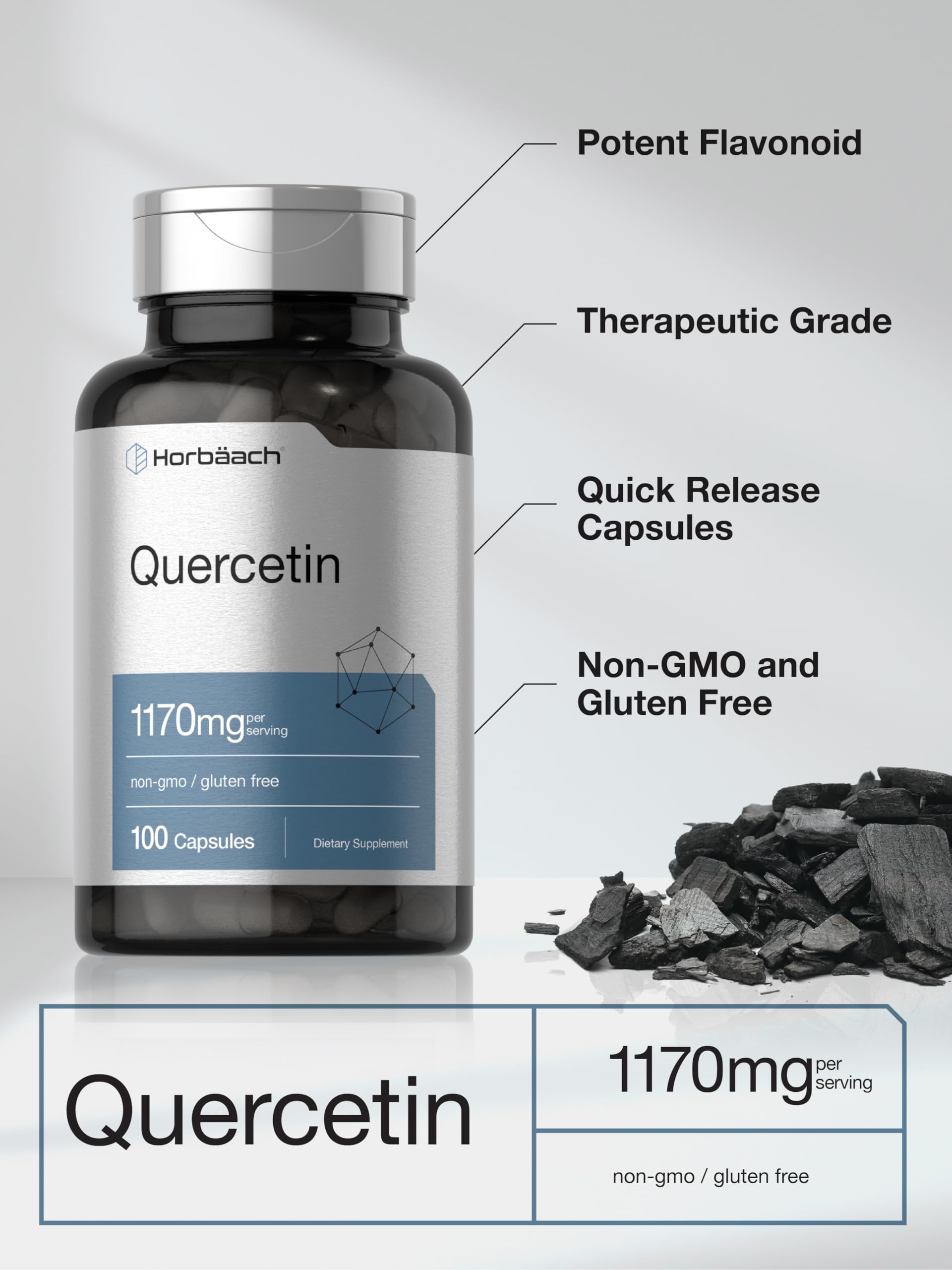 Foto 5 pulgar | Suplemento Horbäach Cápsulas De Quercetina 1170 Mg 100 Unidades - Venta Internacional
