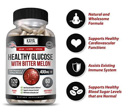 Foto 4 pulgar | Suplemento Kaya Naturals Healthy Gluco con Melón Amargo 120 C - Venta Internacional