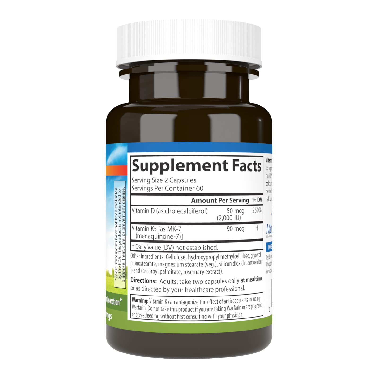 Foto 3 pulgar | Suplemento Carlson de Vitamina D3 + K2 50 Mcg/2000 Ui Y 90 Mcg Mk7 - Venta Internacional