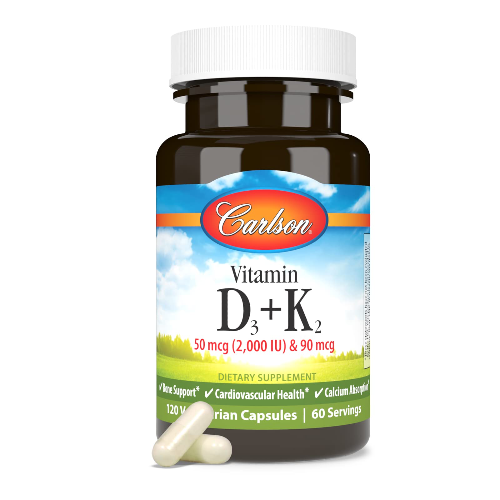 Foto 6 pulgar | Suplemento Carlson de Vitamina D3 + K2 50 Mcg/2000 Ui Y 90 Mcg Mk7 - Venta Internacional