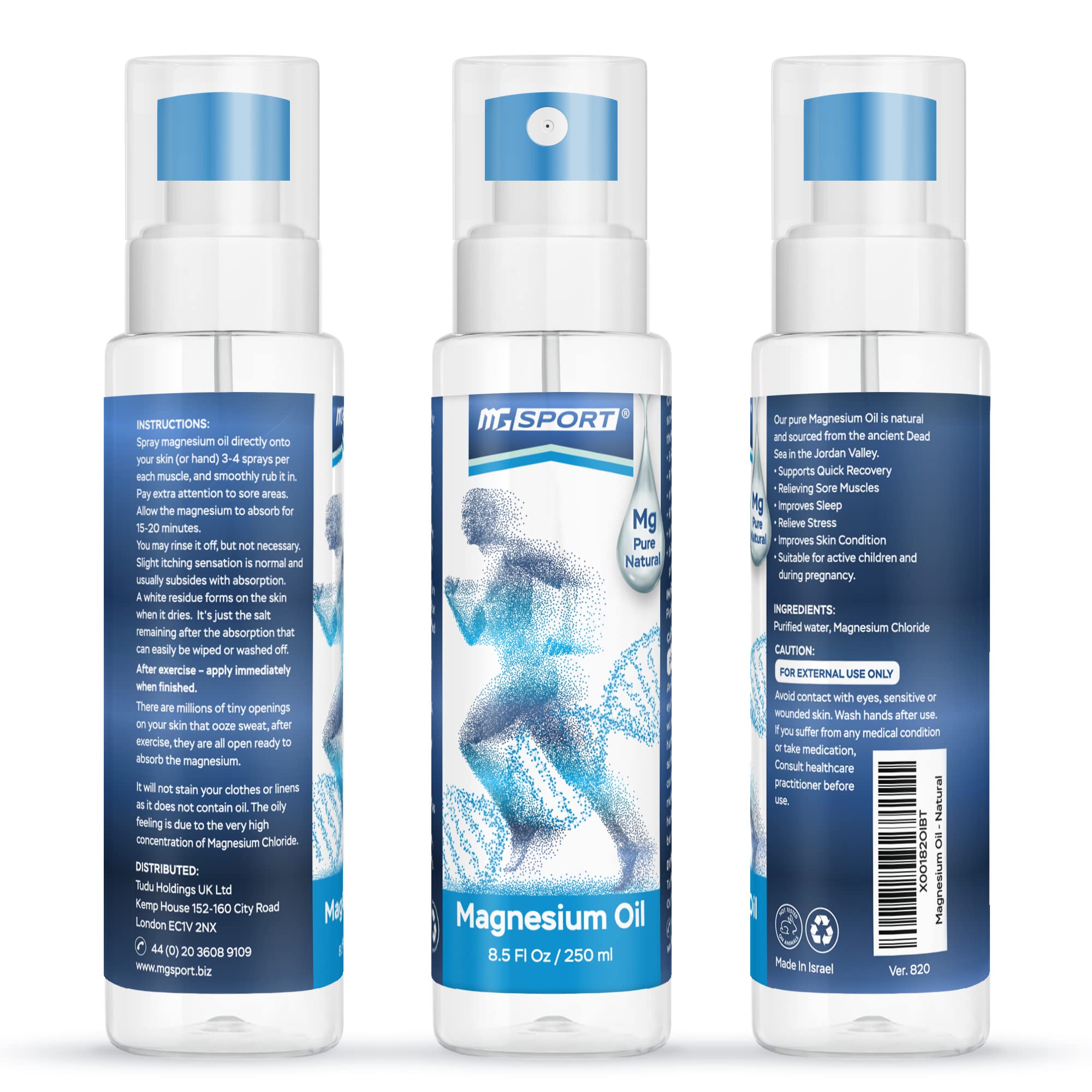 Foto 4 pulgar | Spray de Aceite de Magnesio MgSport de Alta Absorción 250 ml del Mar Muerto - Venta Internacional