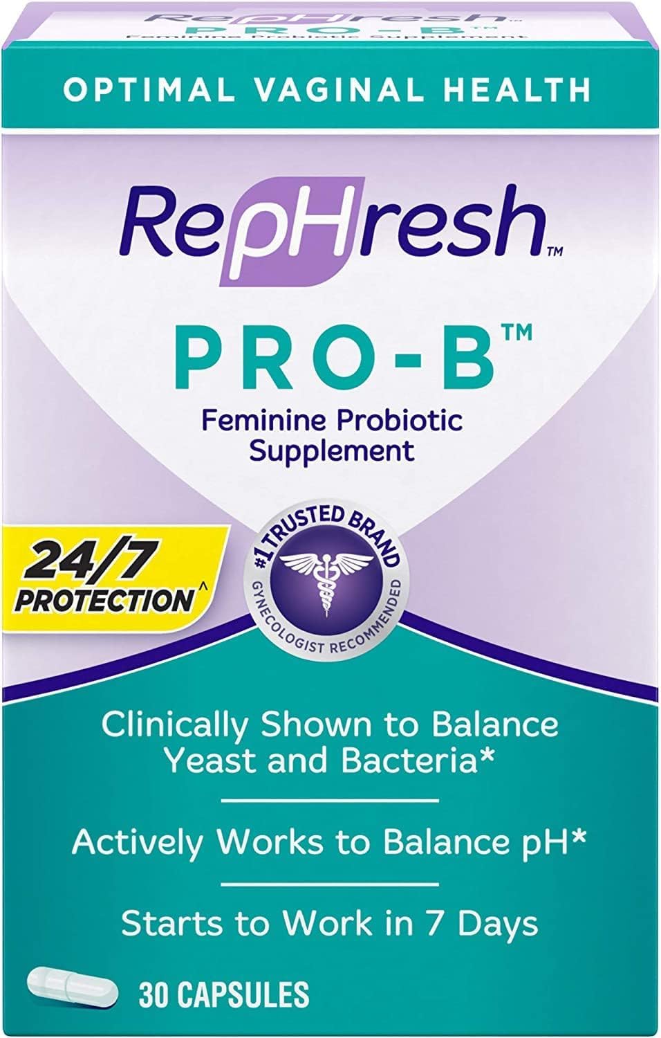 Foto 2 pulgar | Suplemento Probiótico Femenino Rephresh Pro-b 30 Cápsulas X3 - Venta Internacional