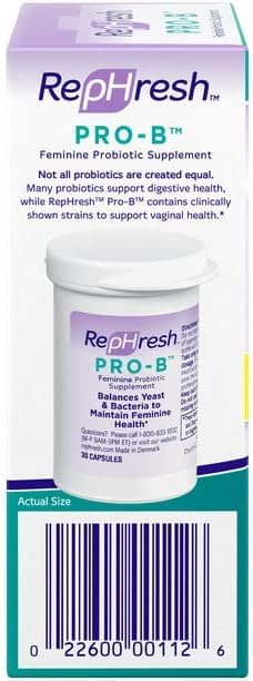 Foto 5 pulgar | Suplemento Probiótico Femenino Rephresh Pro-b 30 Cápsulas X3 - Venta Internacional
