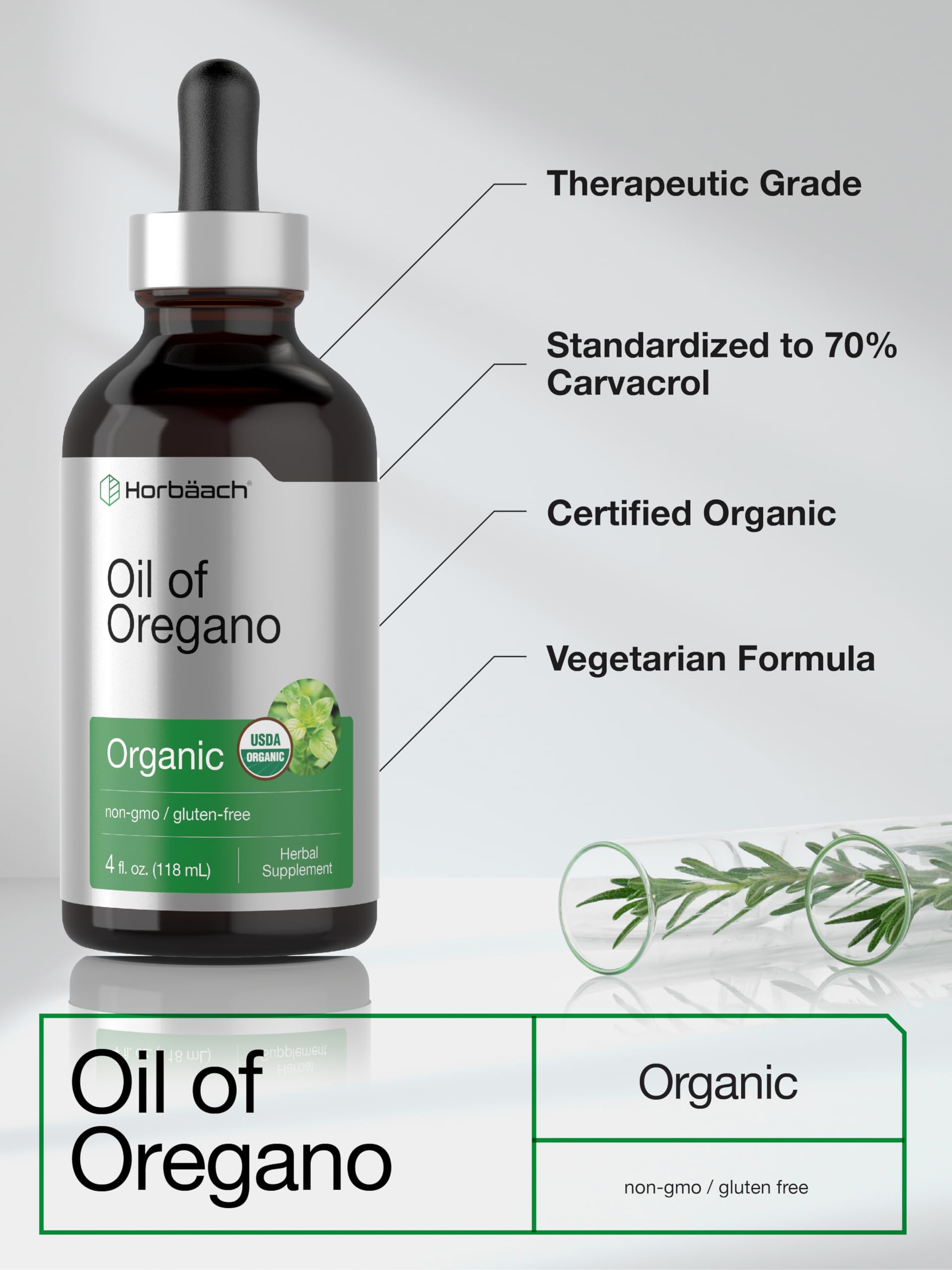 Foto 5 pulgar | Suplemento de Aceite de Orégano Orgánico Horbäach 118 Ml- Venta Internacional
