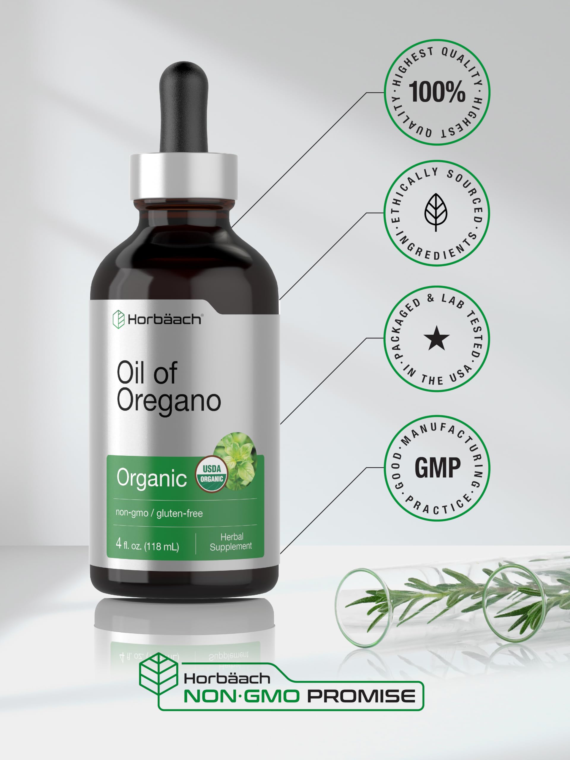 Foto 7 pulgar | Suplemento de Aceite de Orégano Orgánico Horbäach 118 Ml- Venta Internacional