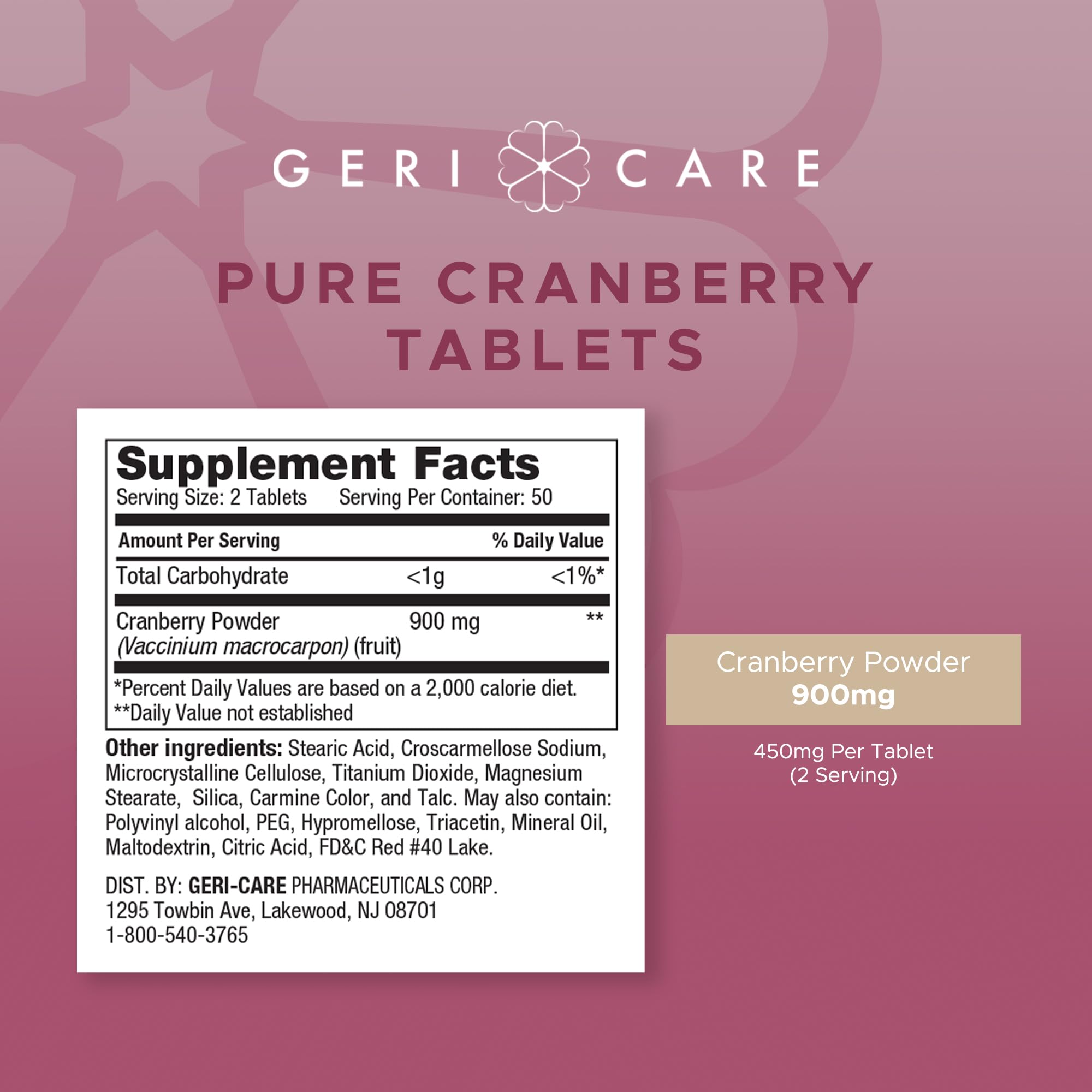Foto 8 pulgar | Suplemento Gericare Arándanos Rojos 450 mg 3 Frascos con 100 Tabletas C/U - Venta Internacional