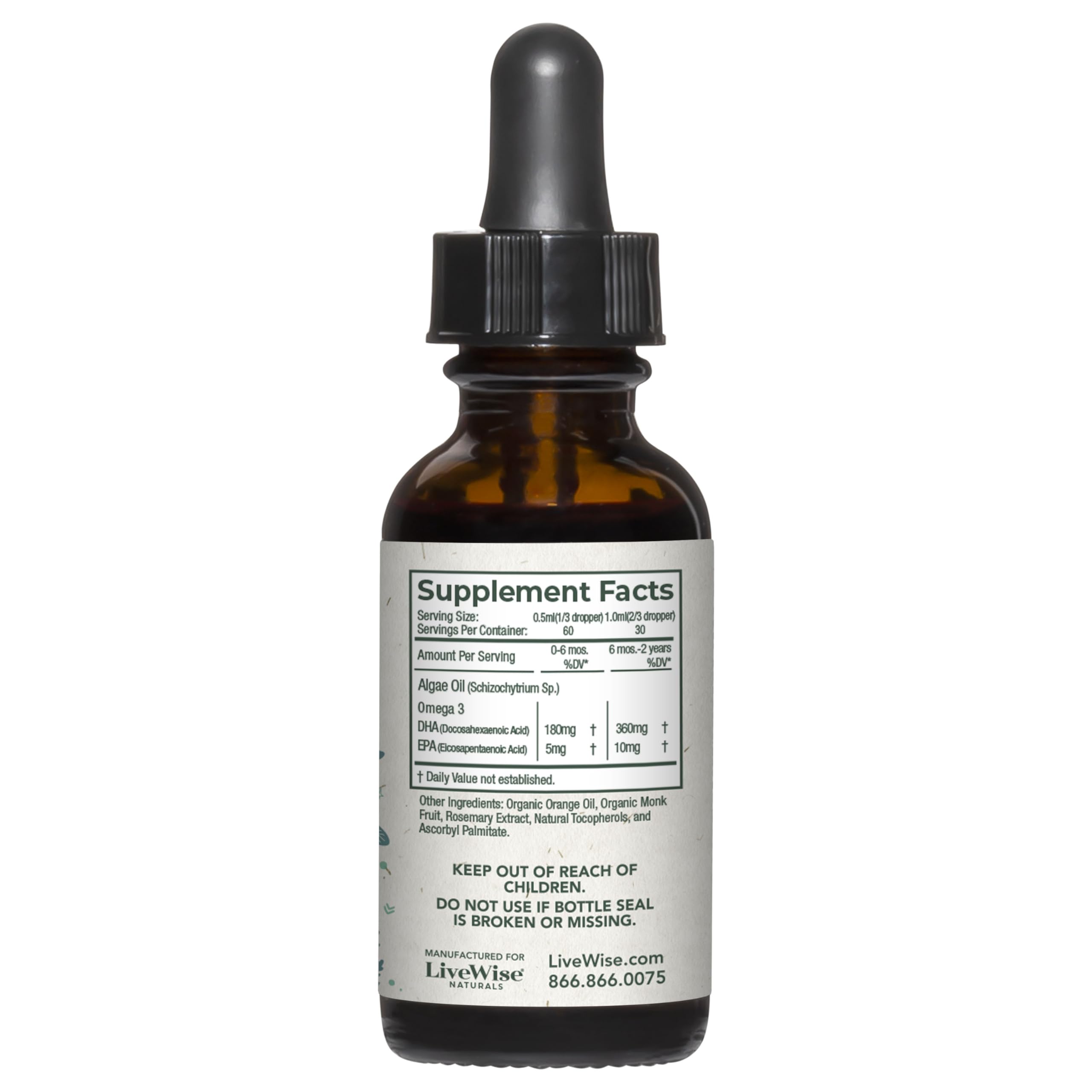 Foto 2 pulgar | Suplemento en Gotas Live Wise Naturals Dha Omega 3 - Venta Internacional