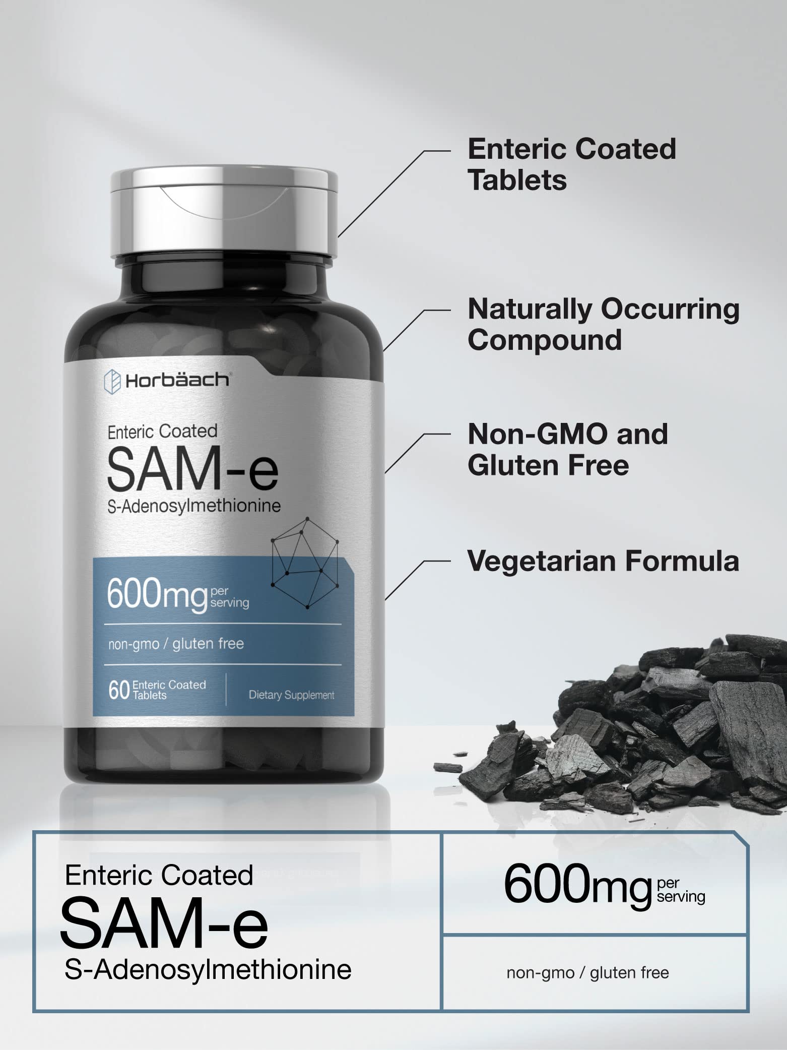 Foto 4 pulgar | Suplemento Horbaach Sam-e 600 mg 60 Comprimidos - Venta Internacional