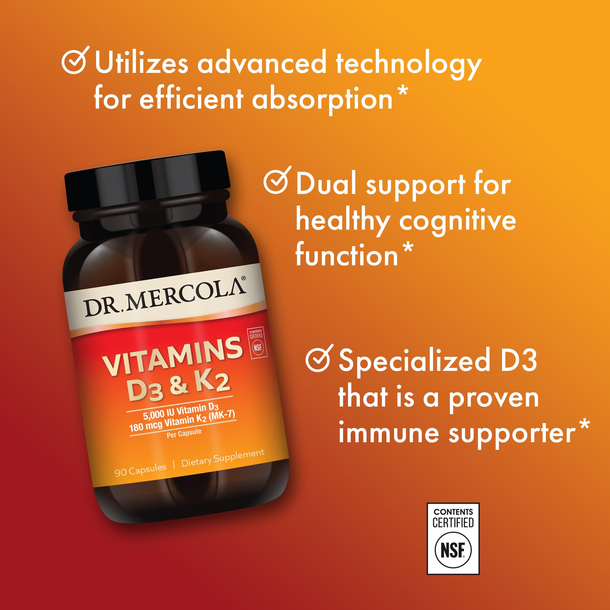 Foto 5 pulgar | Vitaminas D3 y K2 Dr. Mercola 90 Cápsulas - Venta Internacional