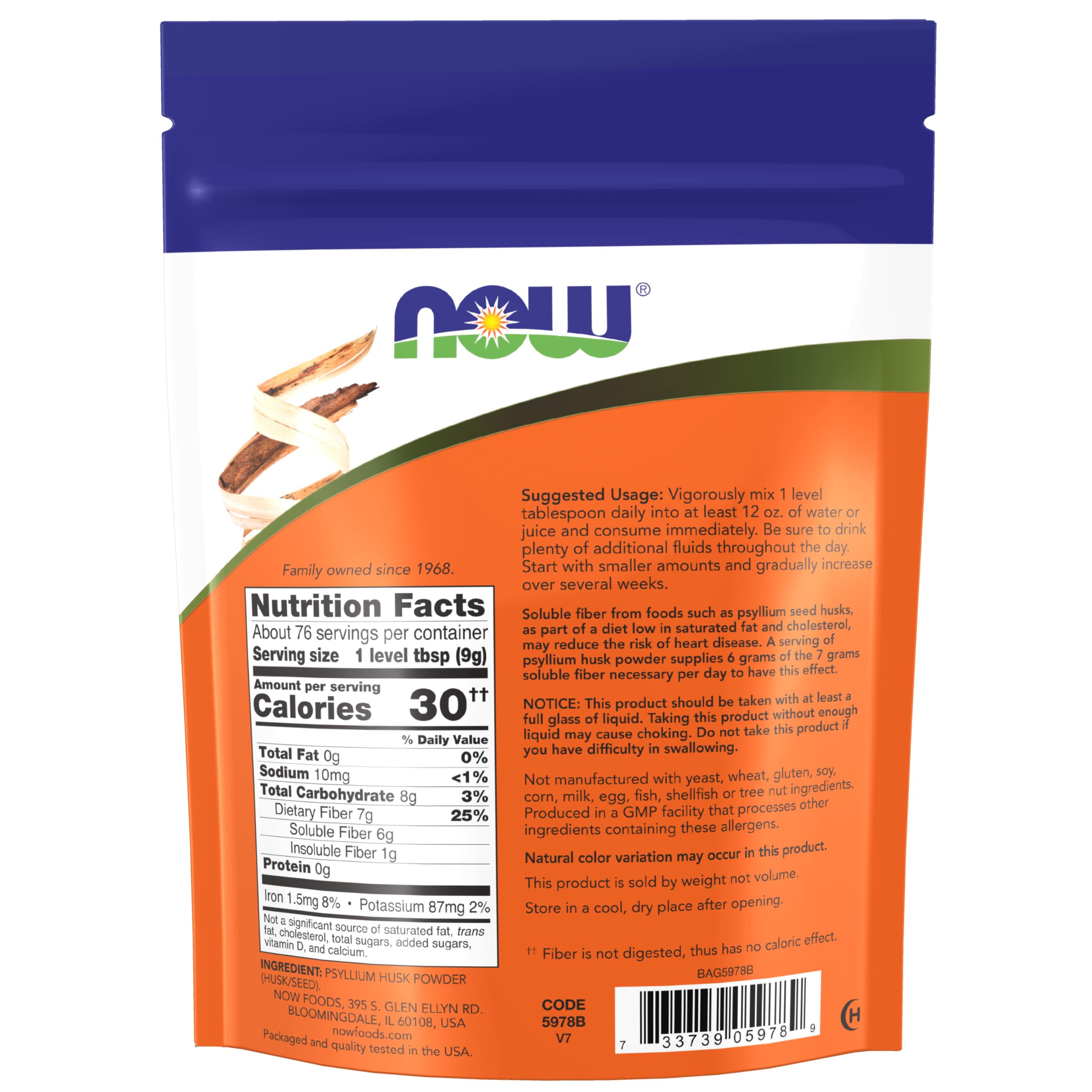 Foto 3 pulgar | Suplemento Now Cáscara de Psilio En Polvo 680 Ml - Venta Internacional