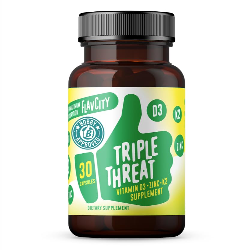Suplemento Flavcity Triple Threat Vitamina D3, Zinc y K2 30 Cápsulas - Venta Internacional