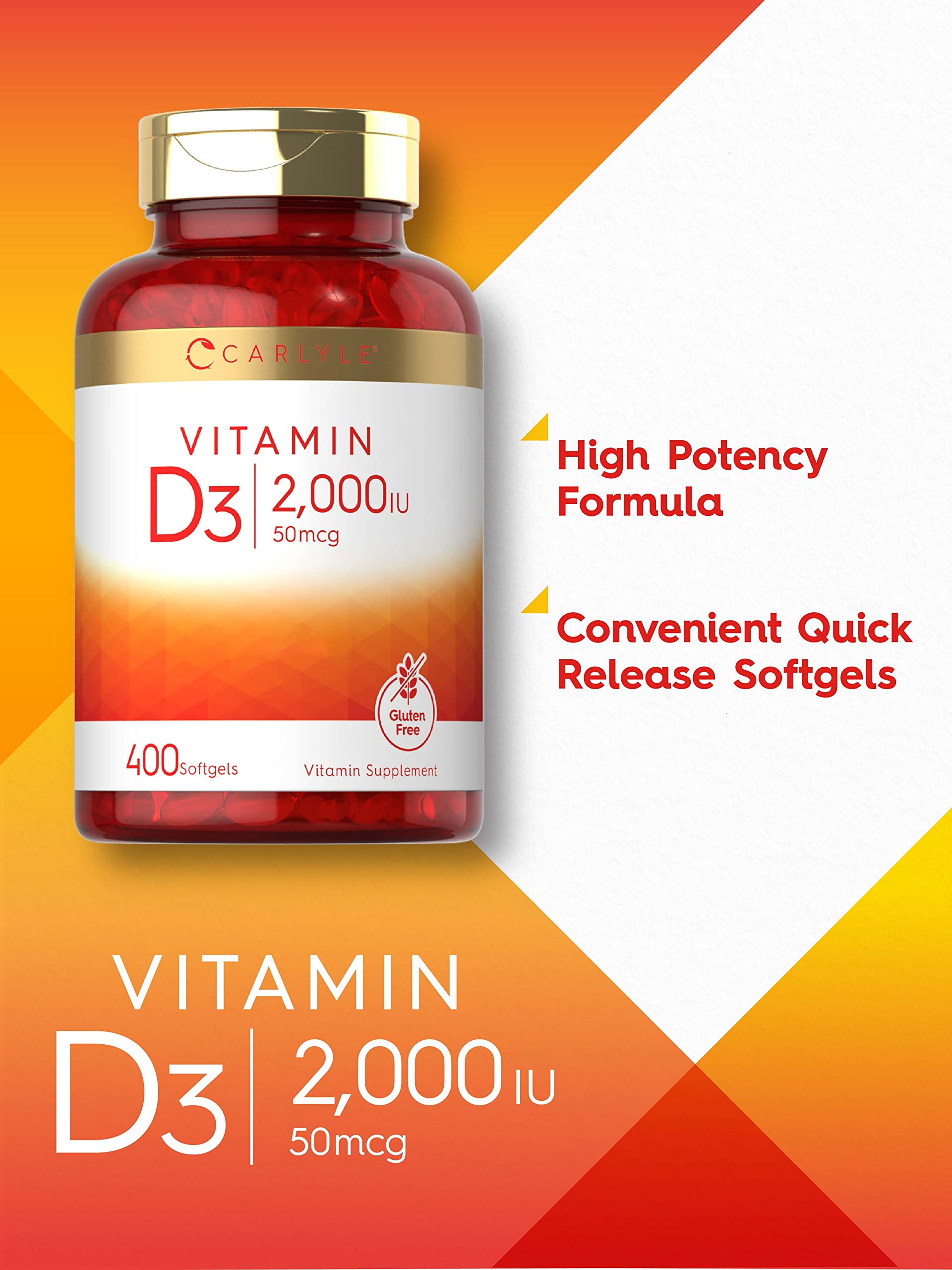 Foto 4 pulgar | Suplemento de Vitamina D Carlyle Vitamina D3 2000 Ui 400 Cápsulas Blandas - Venta Internacional