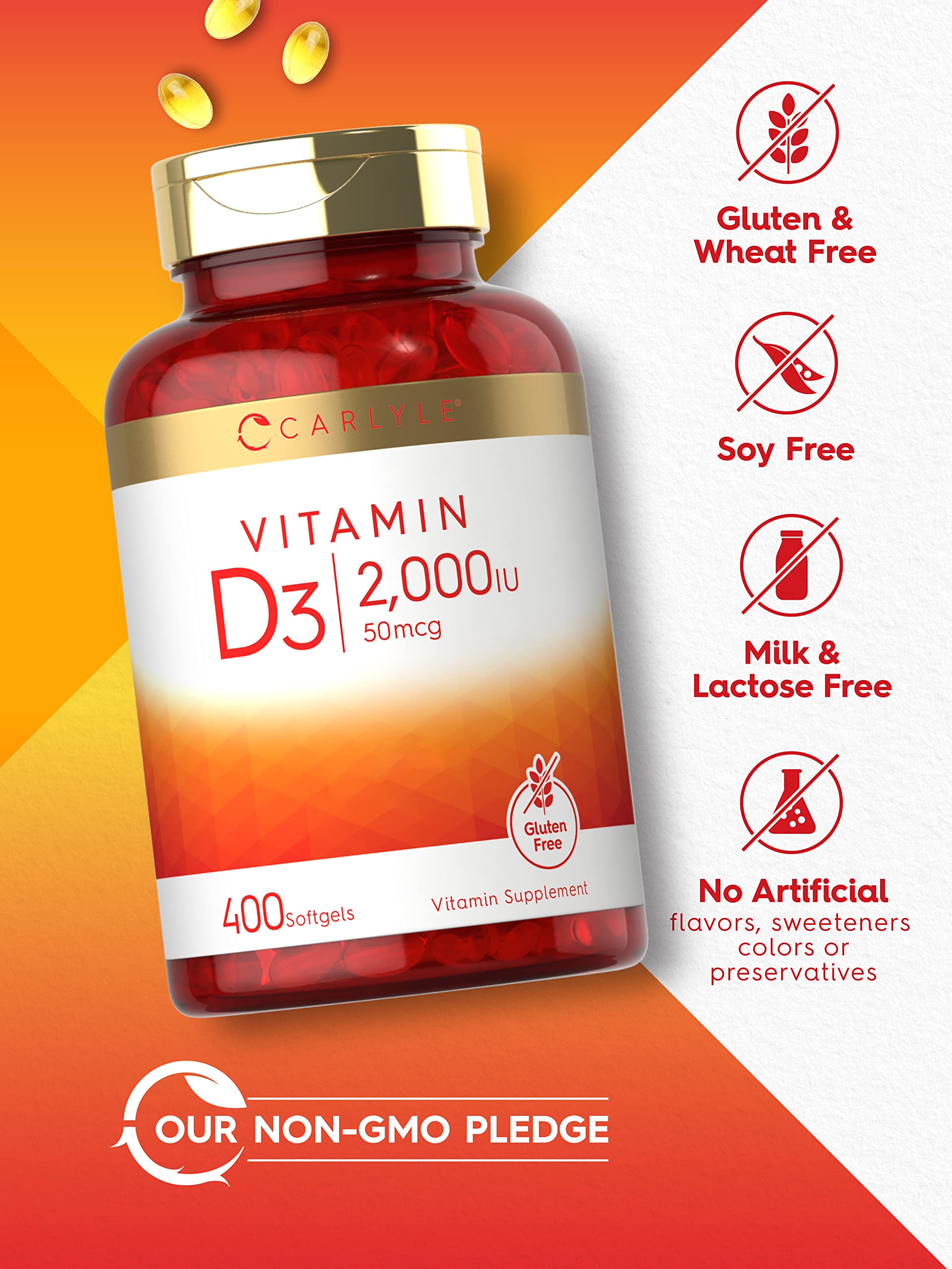 Foto 5 pulgar | Suplemento de Vitamina D Carlyle Vitamina D3 2000 Ui 400 Cápsulas Blandas - Venta Internacional