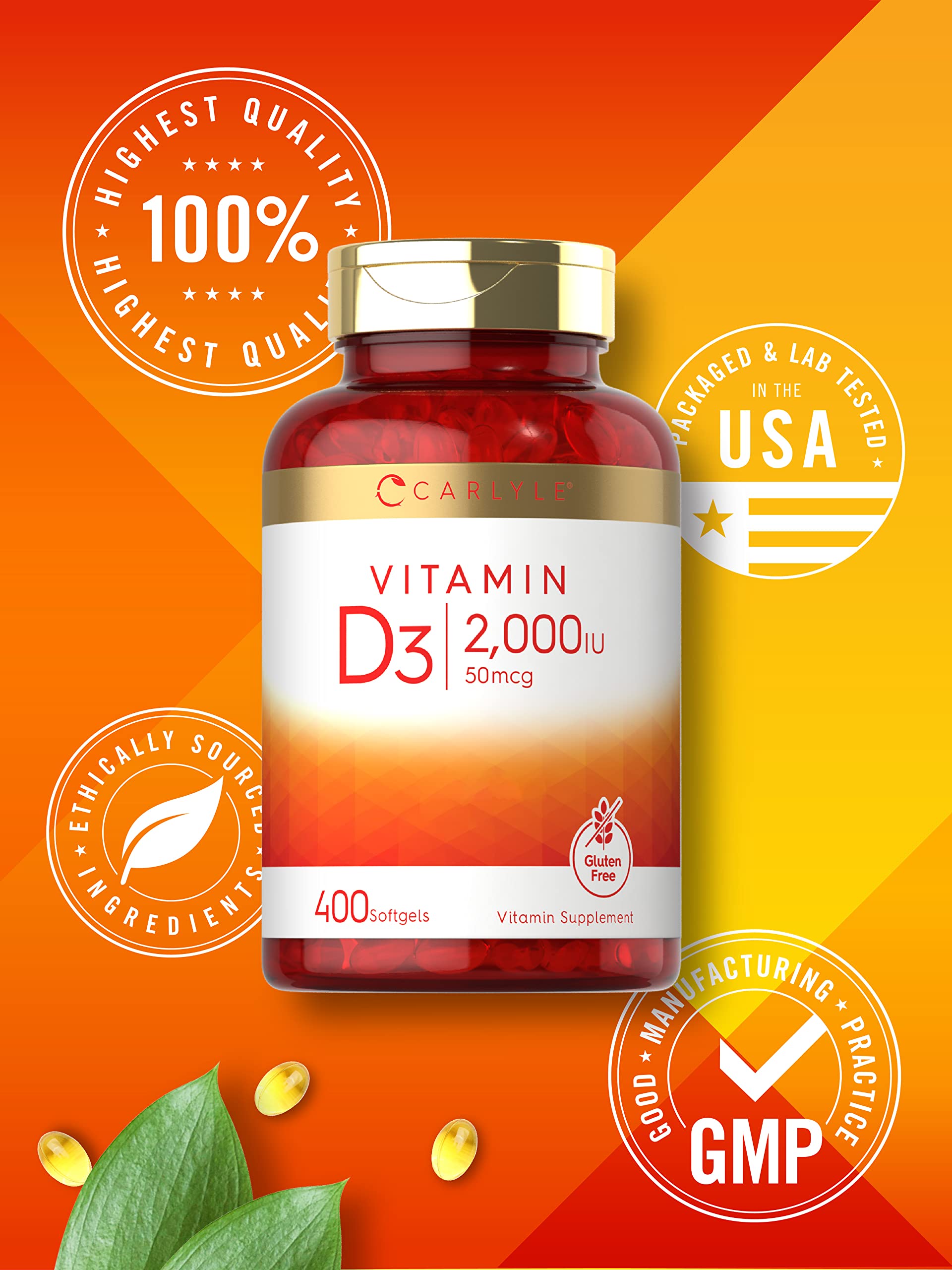 Foto 5 | Suplemento de Vitamina D Carlyle Vitamina D3 2000 Ui 400 Cápsulas Blandas - Venta Internacional