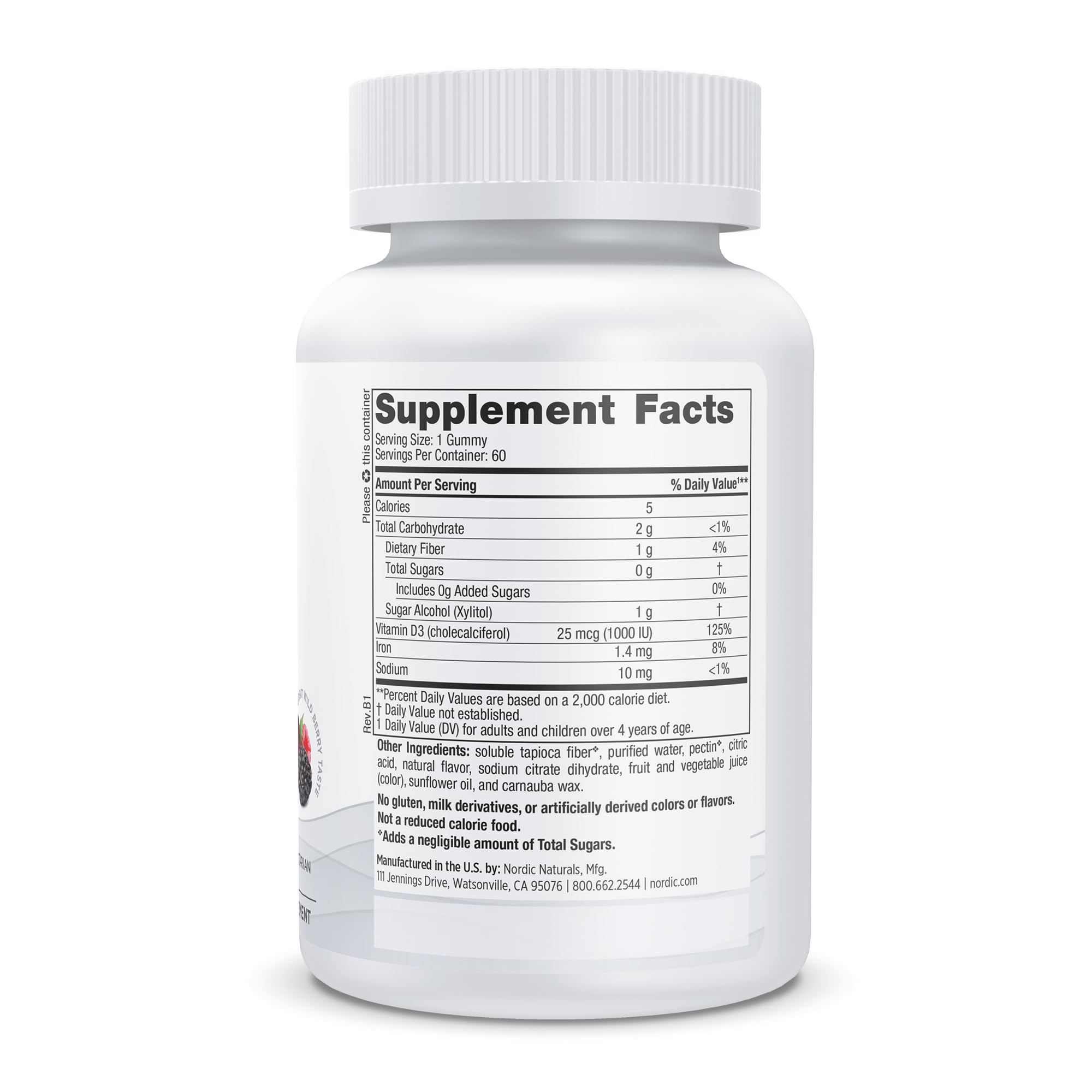 Foto 5 pulgar | Vitamina D3 Nordic Naturals en Gomitas sin Azúcar 1000 IU 60 Unidades - Venta Internacional