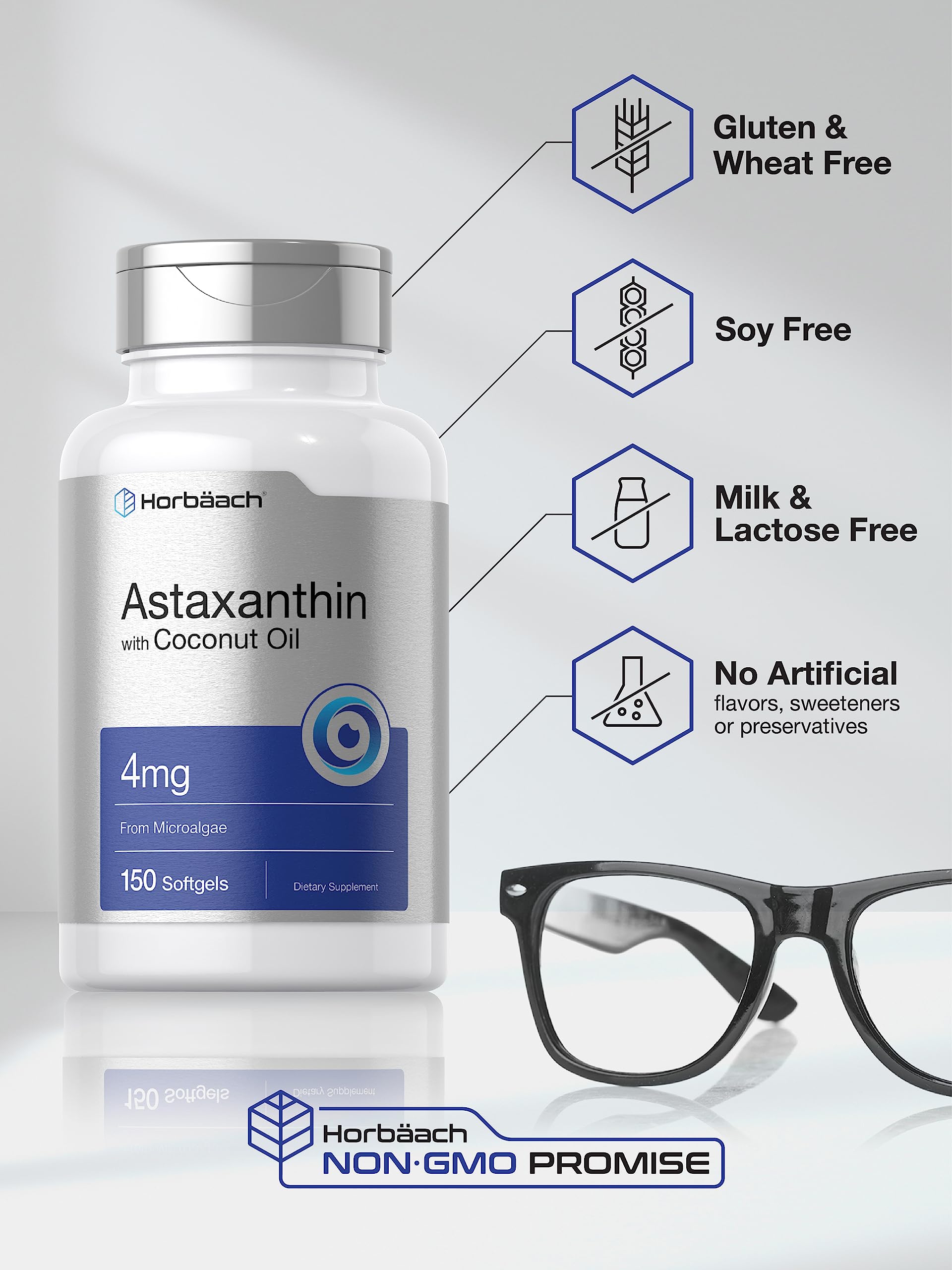 Foto 5 pulgar | Suplemento Horbaach de Astaxantina 4 mg 150 Cápsulas Blandas con Aceite De Coco - Venta Internacional