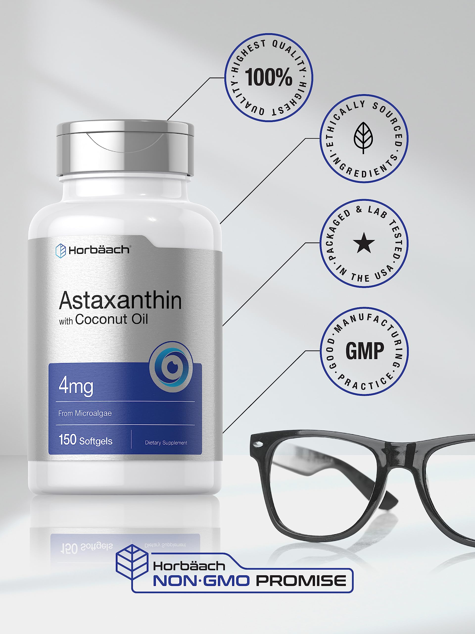 Foto 6 pulgar | Suplemento Horbaach de Astaxantina 4 mg 150 Cápsulas Blandas con Aceite De Coco - Venta Internacional